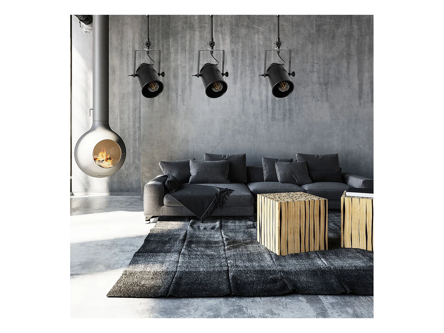 Hängelampe Toolight App487-3C Black