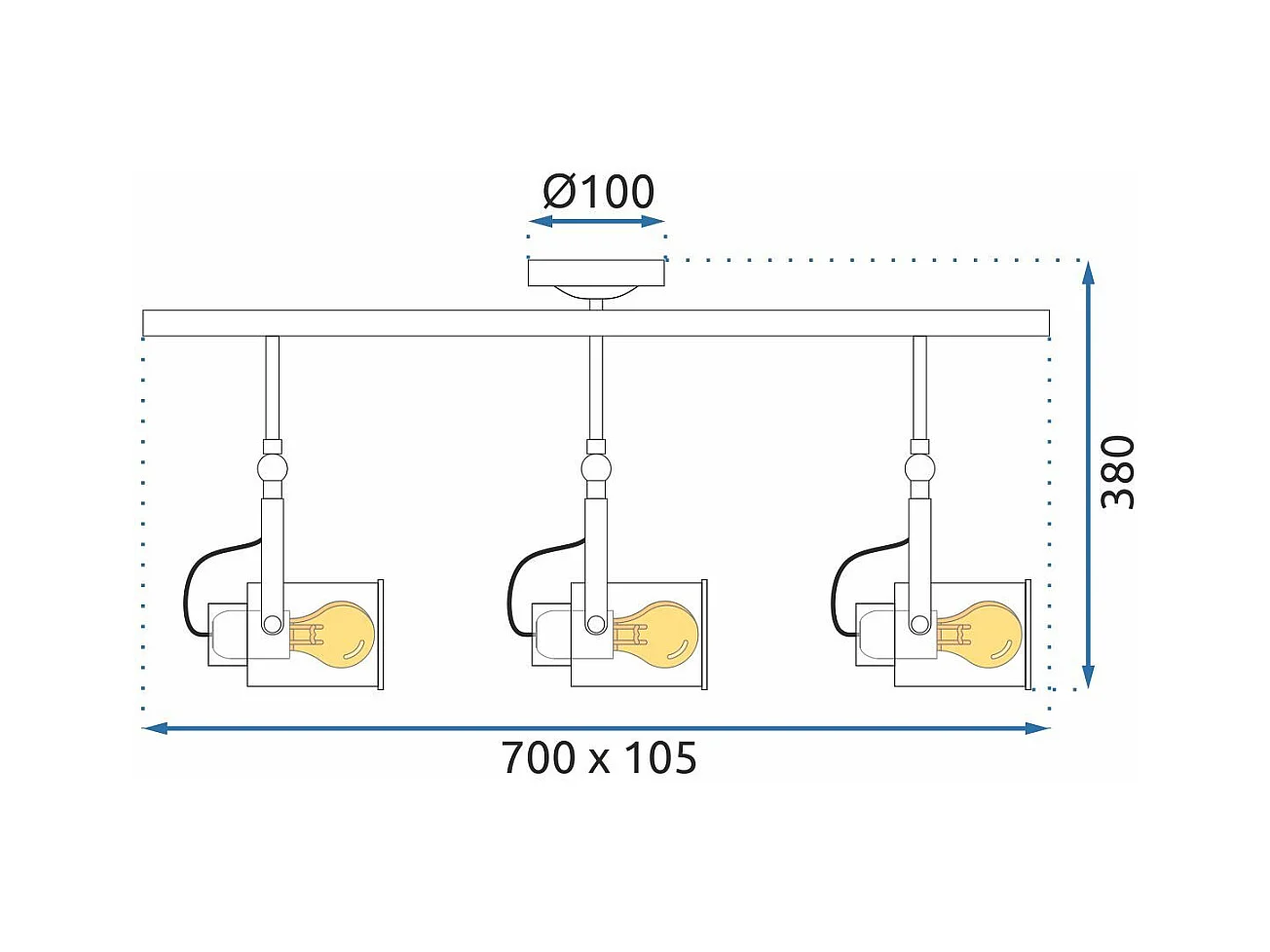 Hängelampe Toolight App487-3C Black