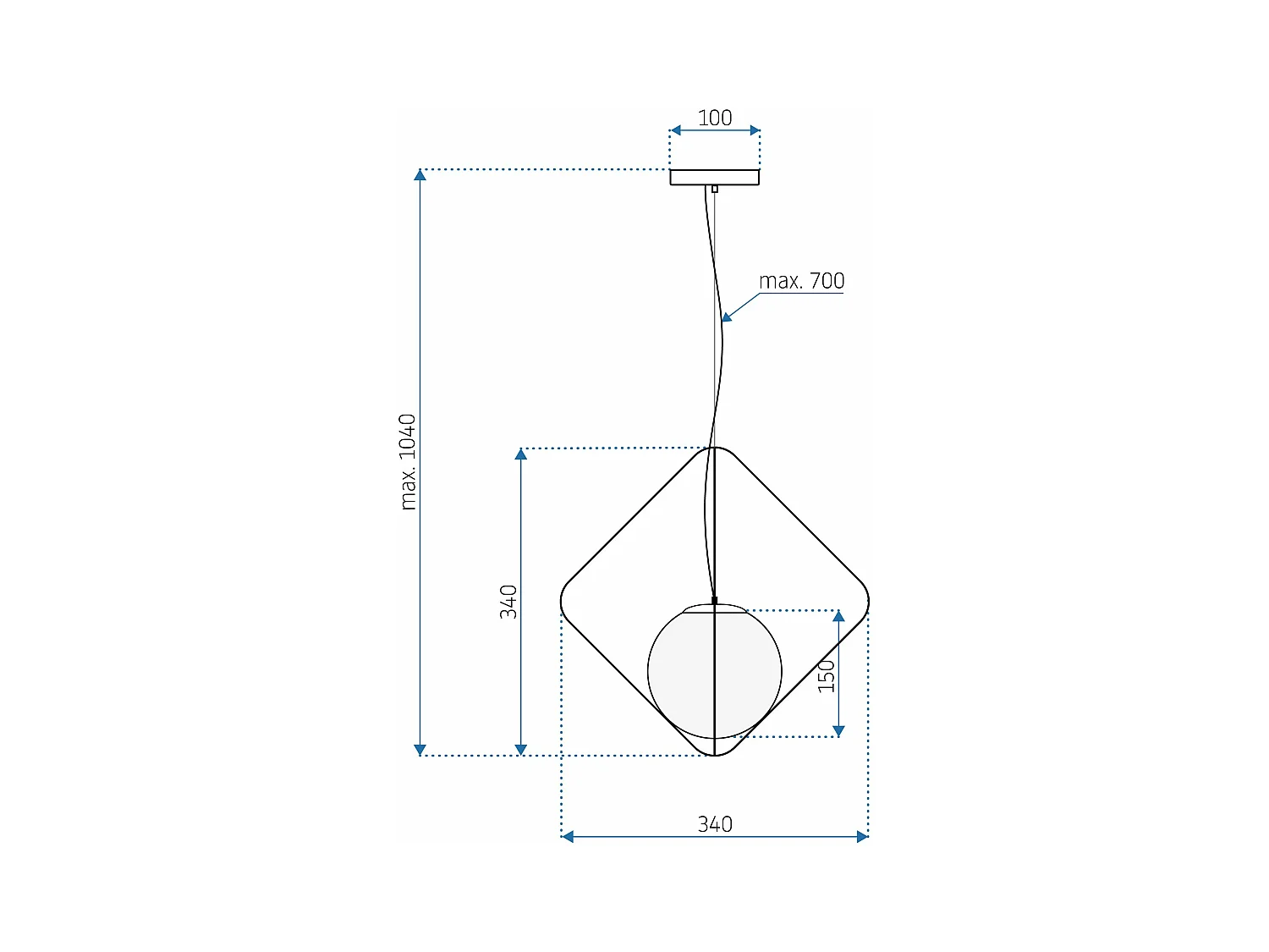 Lampe Suspendue Toolight App1018-1Cp Black