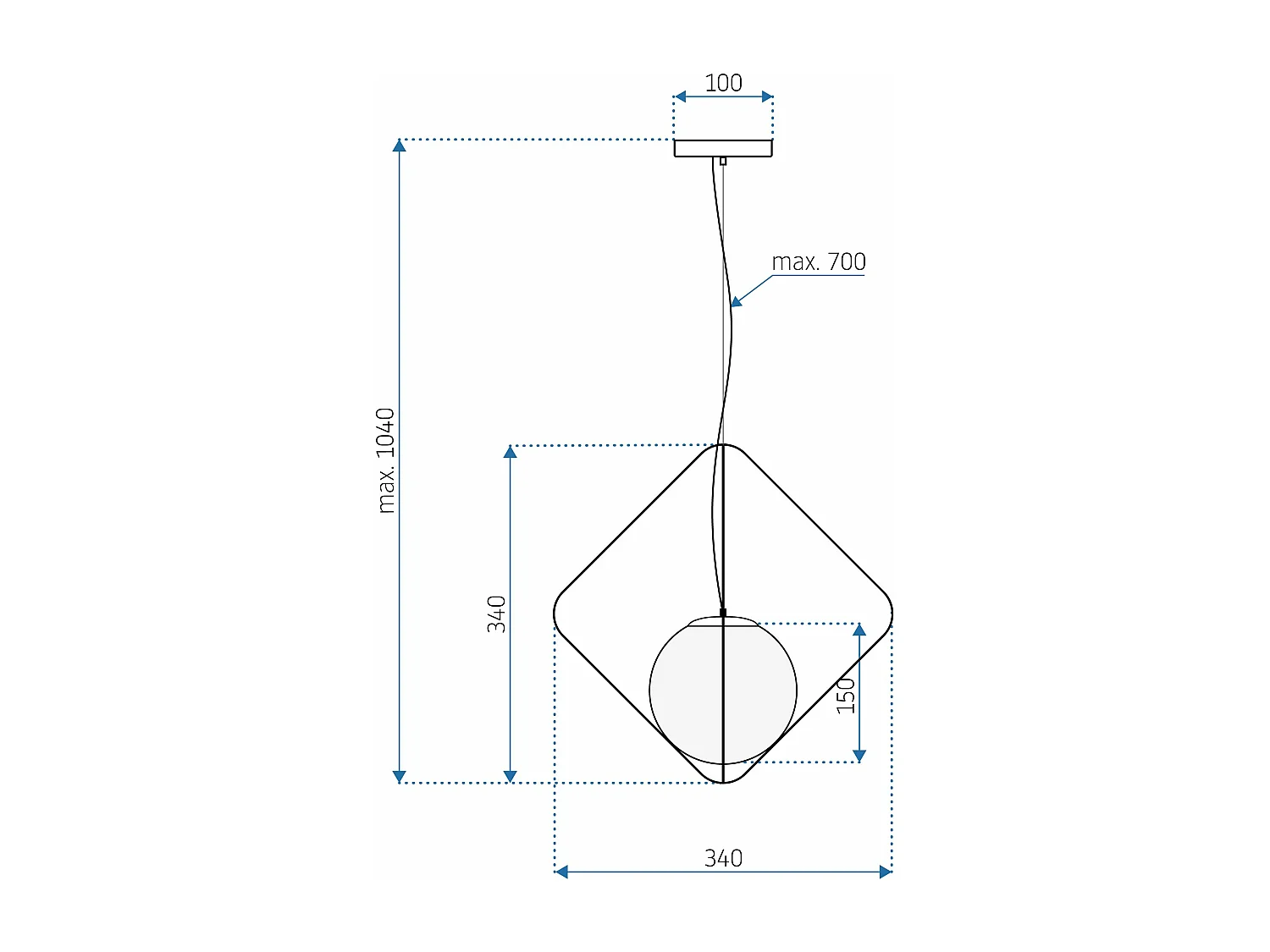 Lampe Suspendue Toolight App1018-1Cp Black