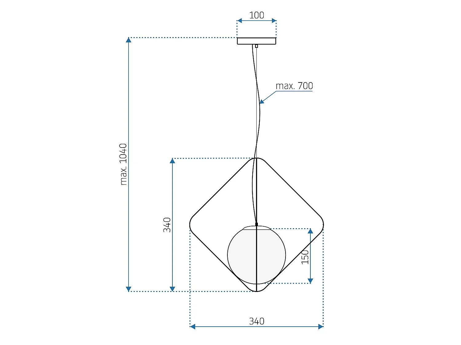 Lampe Suspendue Toolight App1018-1Cp Black