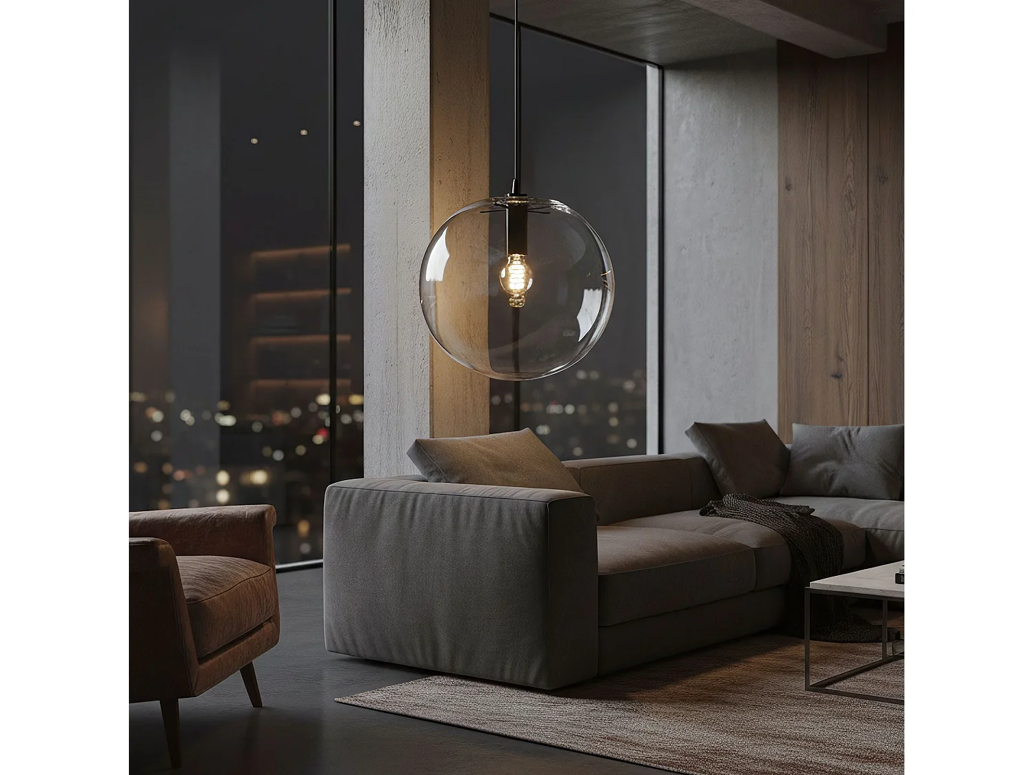 Candeeiro Suspenso Toolight App308-1Cp Lassi 30Cm Black
