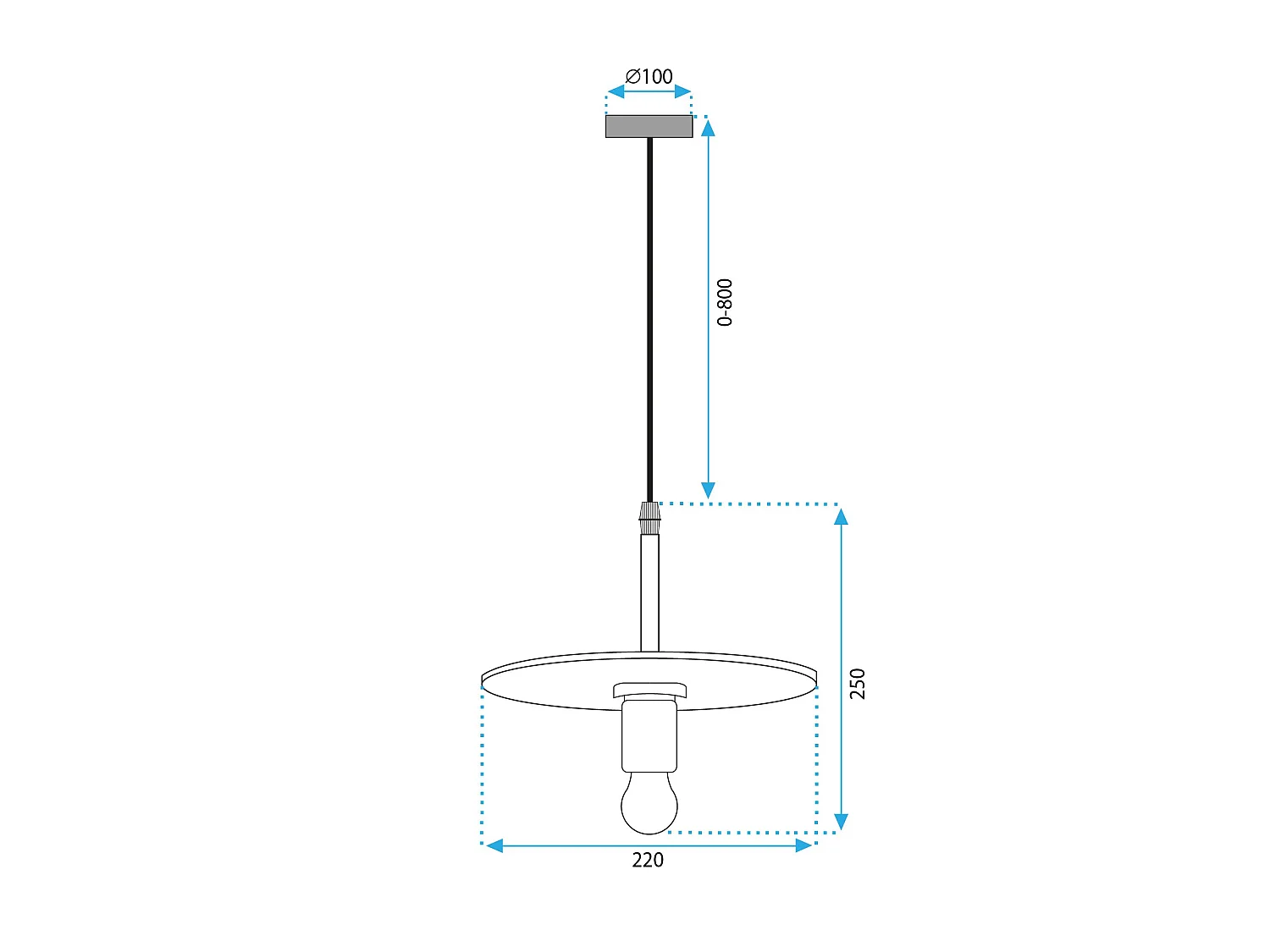 Toolight APP1181-1CP pendellampa E27