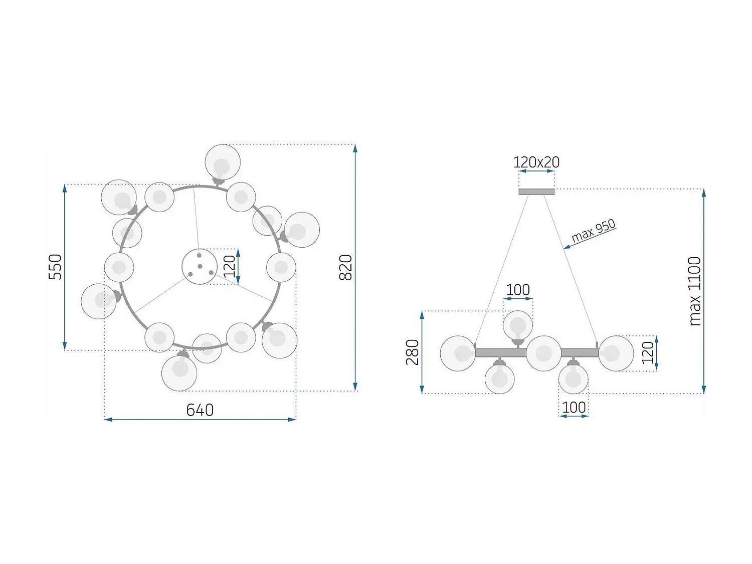 Lampada Toolight App907-20Cp Gold