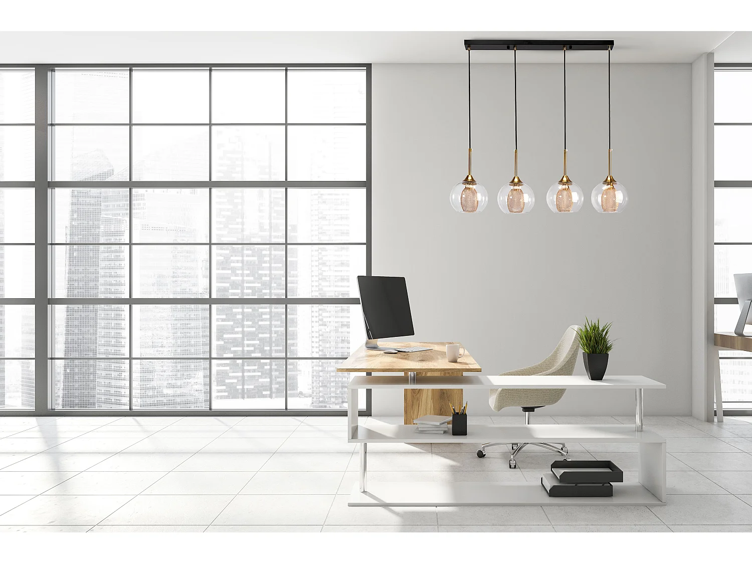 Lampe Suspendue Toolight App899-4Cp Black