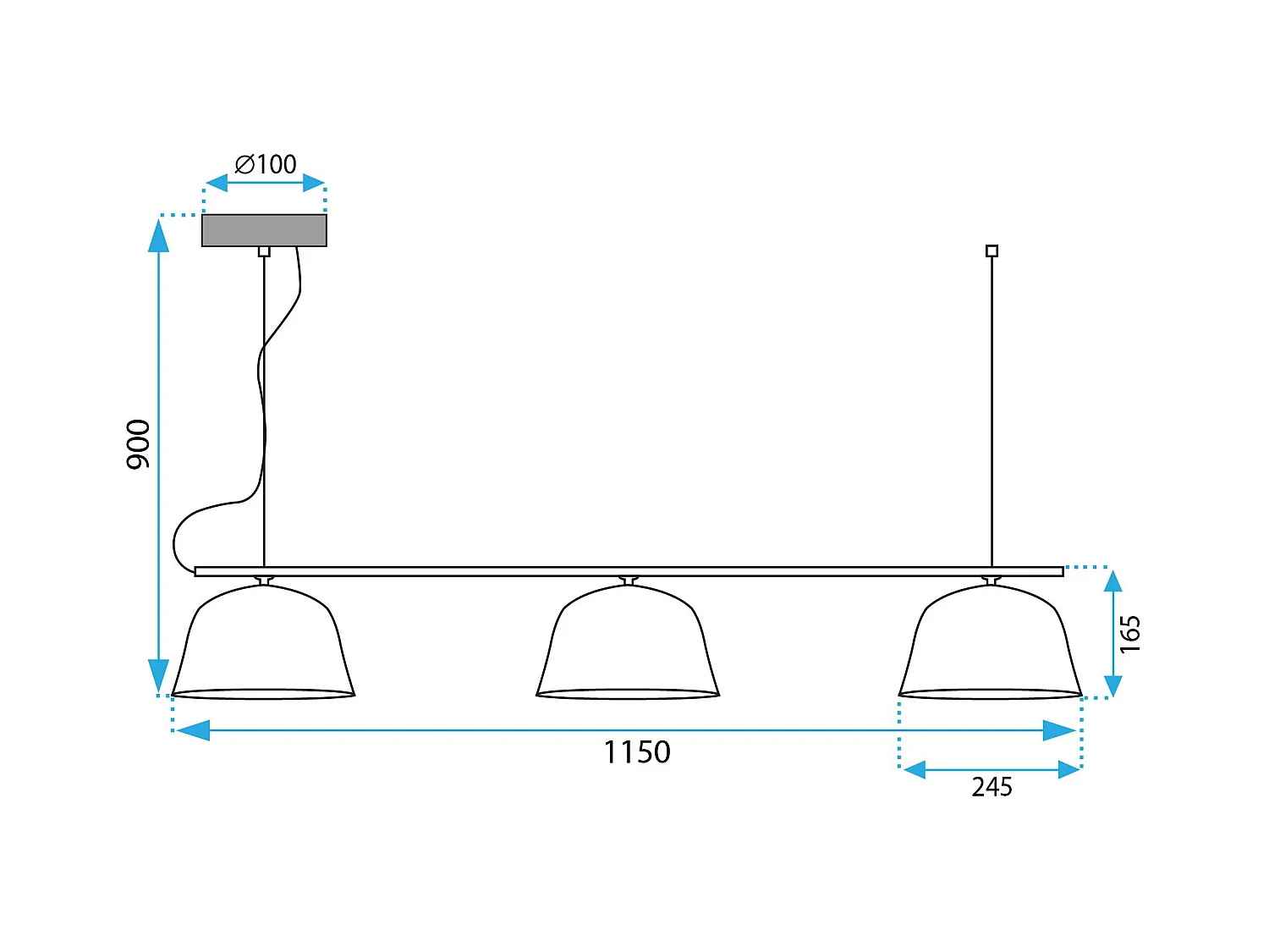 Hängelampe Toolight App1478-3Cp Black