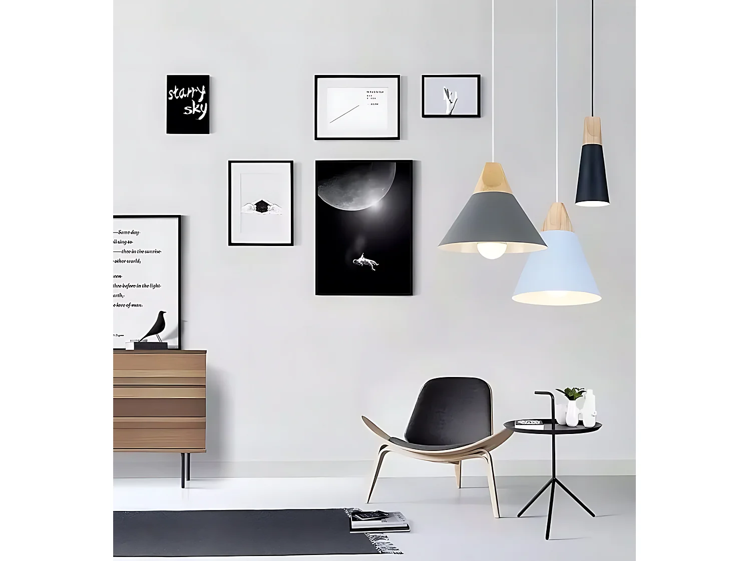 Toolight APP060-1CP SCANDI C hængelampe sort 23,5X10X23CM