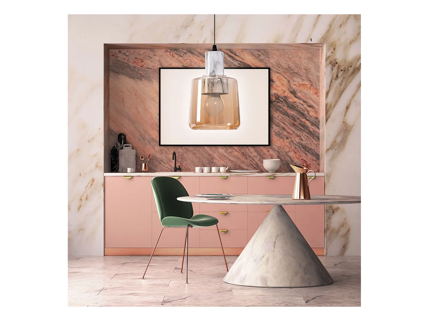 Lampe Suspendue Toolight App1011-1Cp Beige