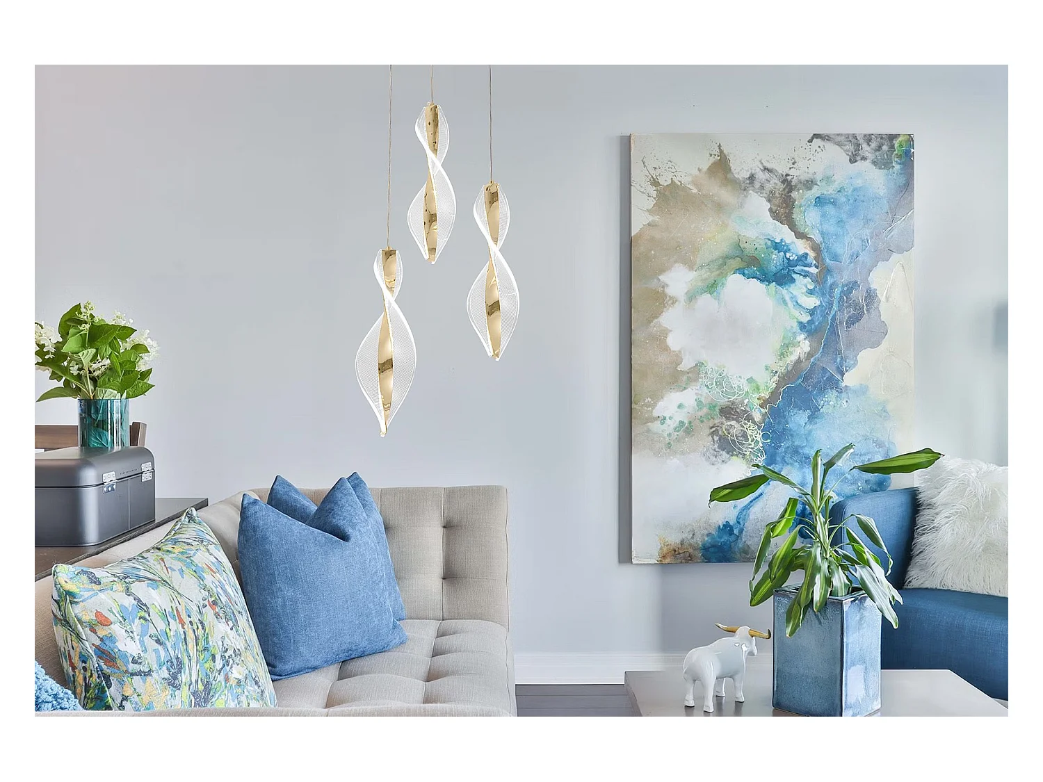 Lampe Suspendue Toolight Led G028-3Cpr Gold