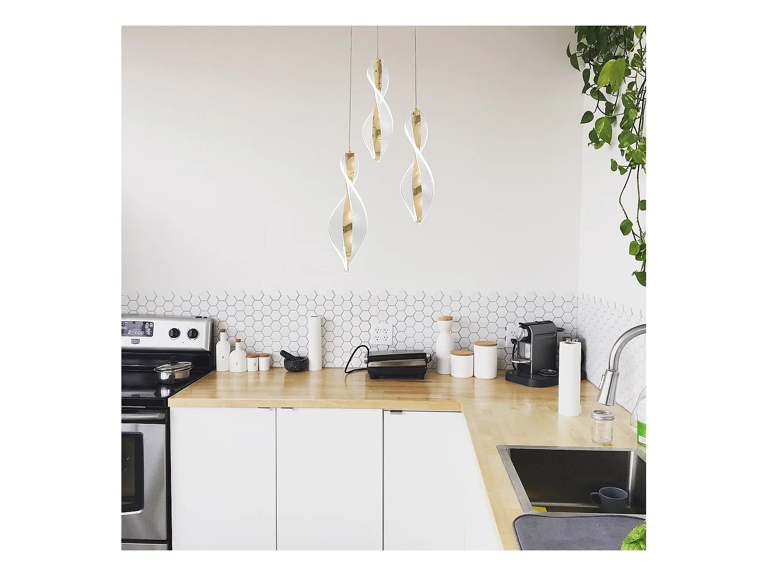 Lampe Suspendue Toolight Led G028-3Cpr Gold