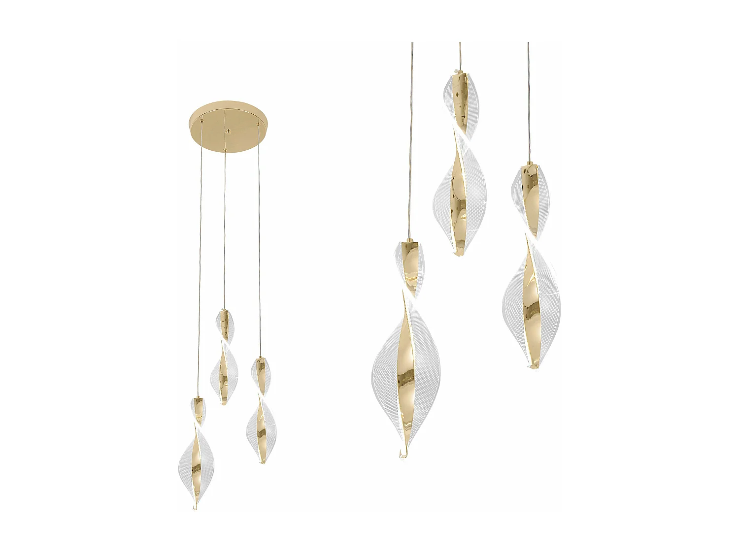 Lampe Suspendue Toolight Led G028-3Cpr Gold