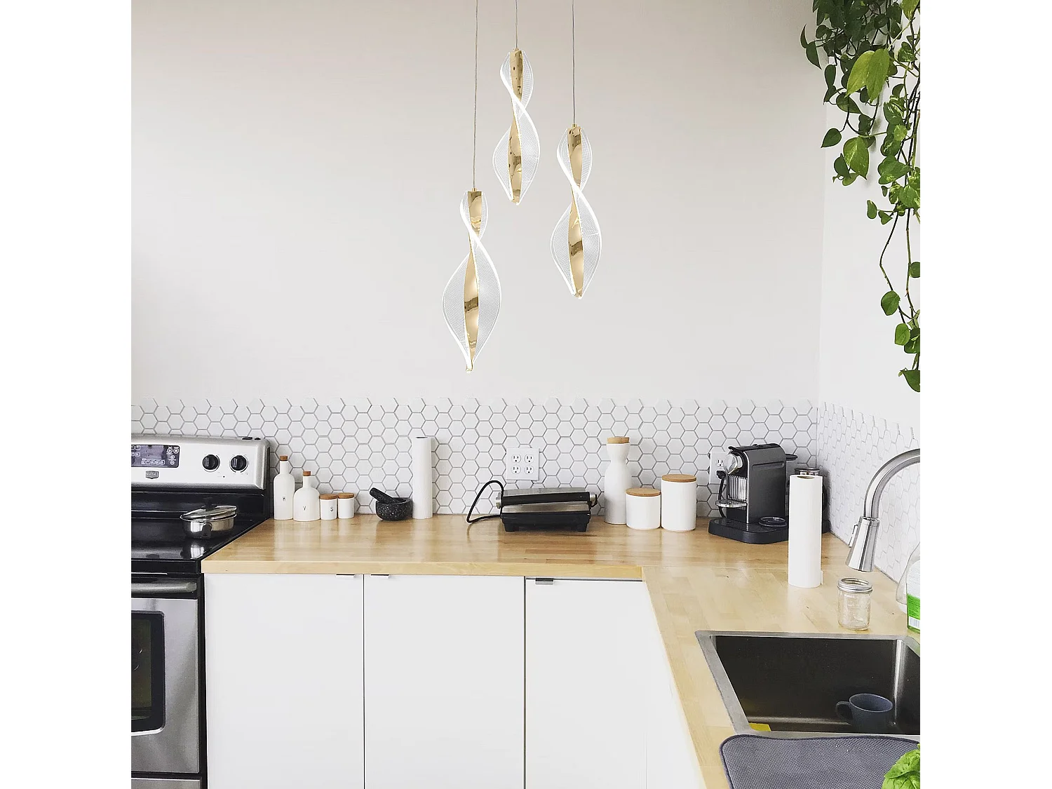 Lampe Suspendue Toolight Led G028-3Cpr Gold