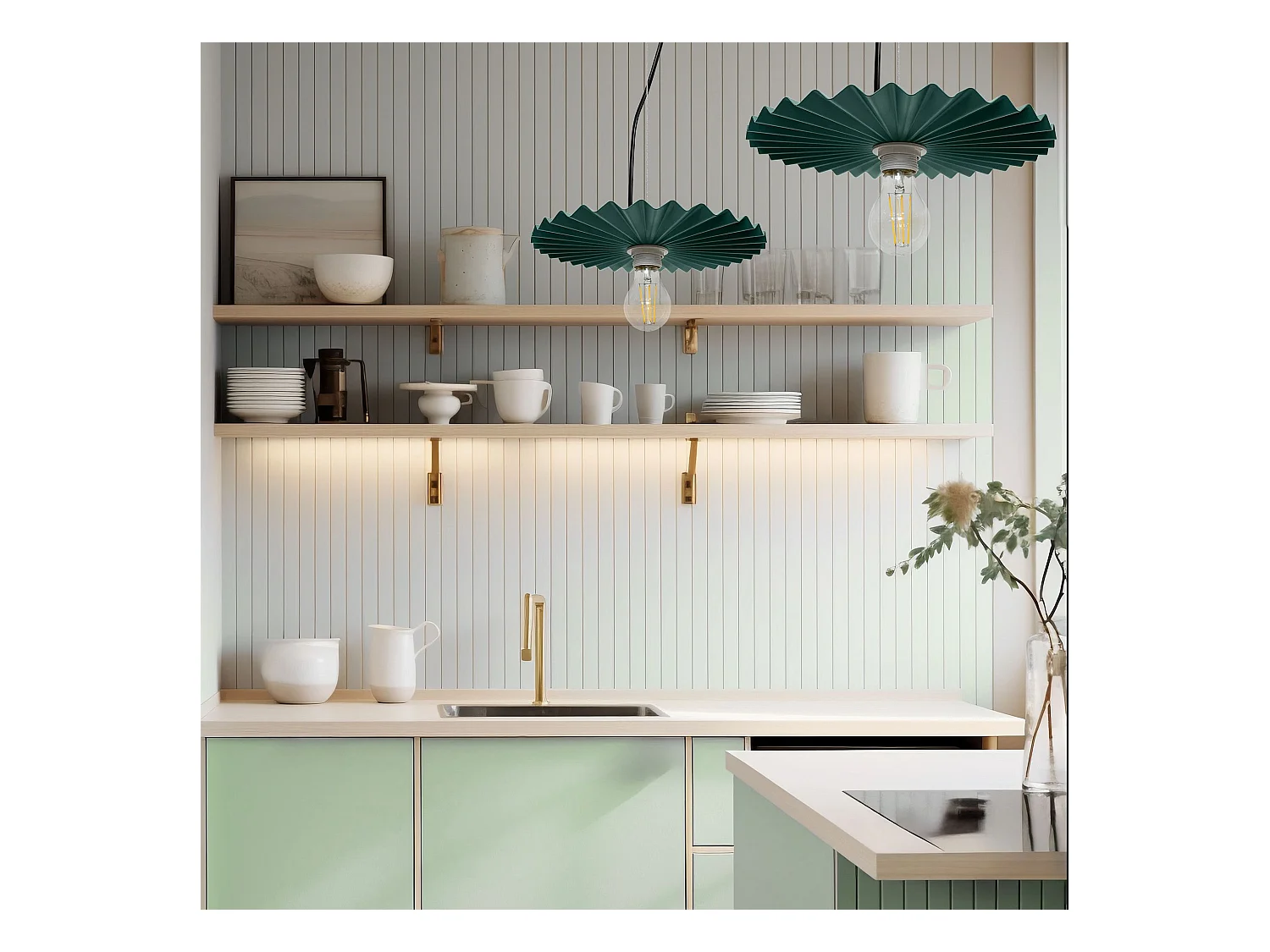 Lampe Suspendue Toolight App1455-1Cp 30Cm Green