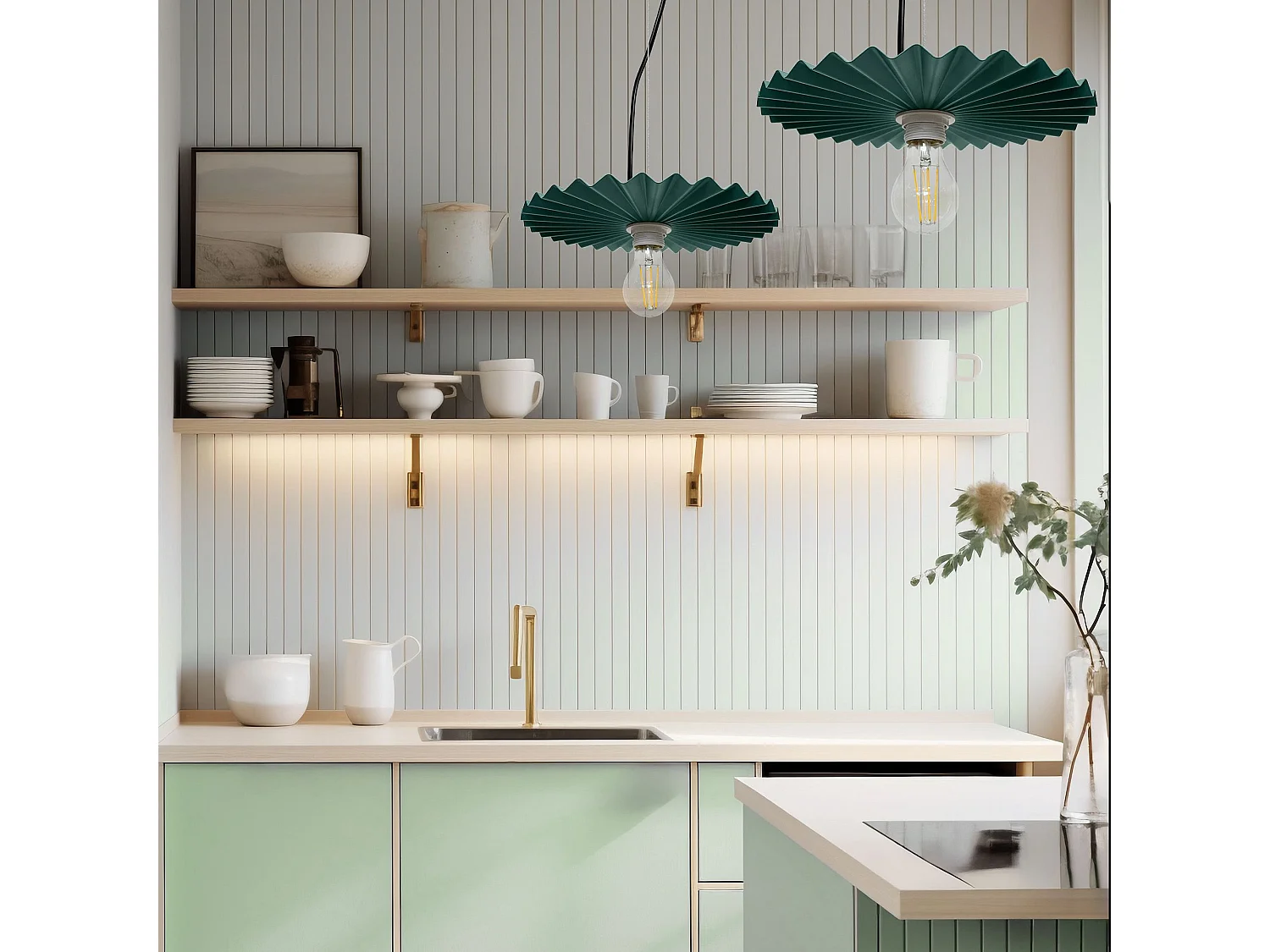 Lampe Suspendue Toolight App1455-1Cp 30Cm Green