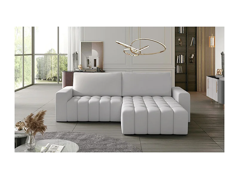 Ecksofa Stelvino R/Stoffbezug/Weiss