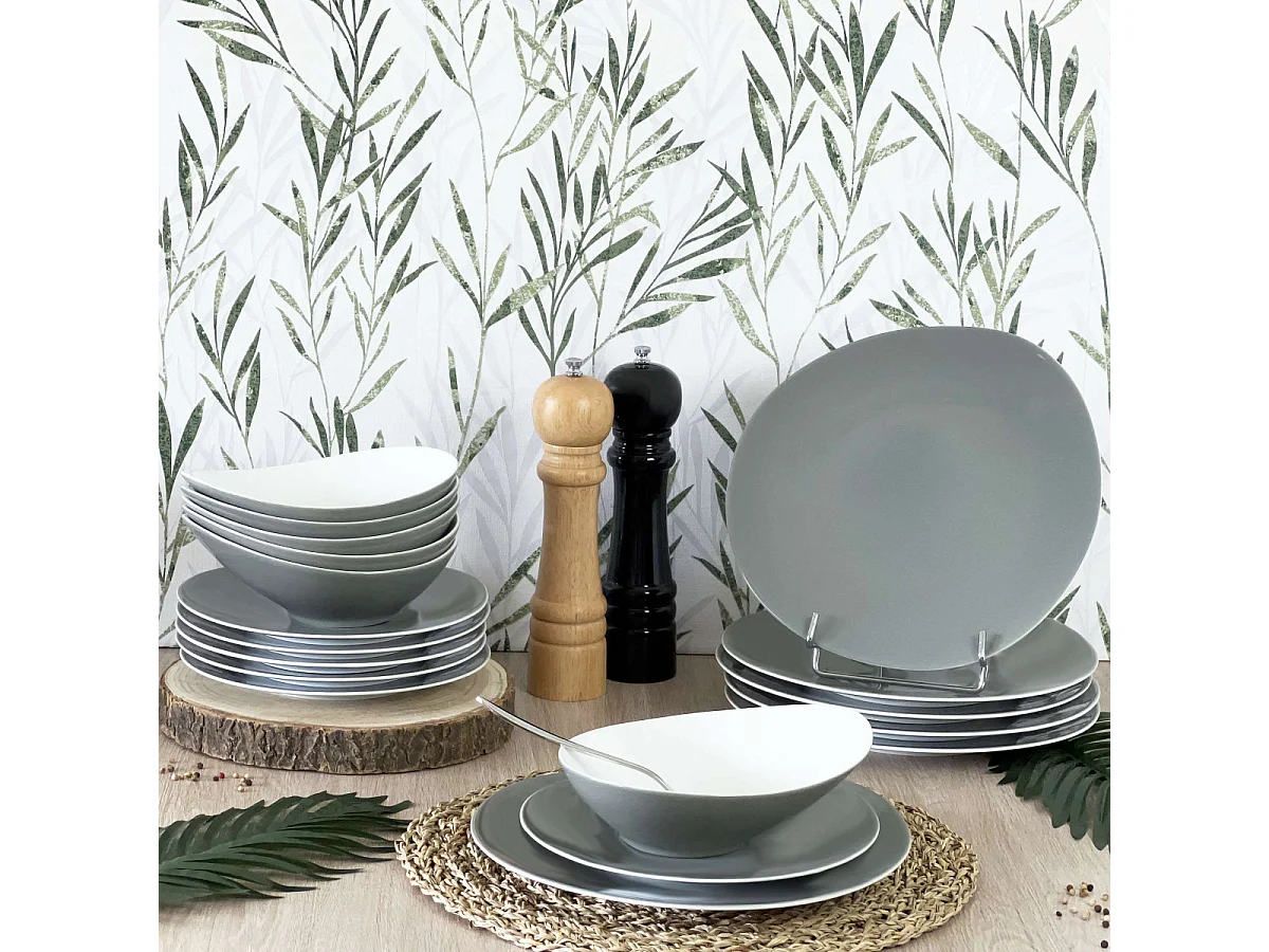 Sven Gris - 6 assiettes creuses