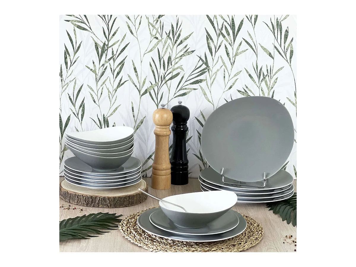 Sven Gris  - 6 assiettes dessert