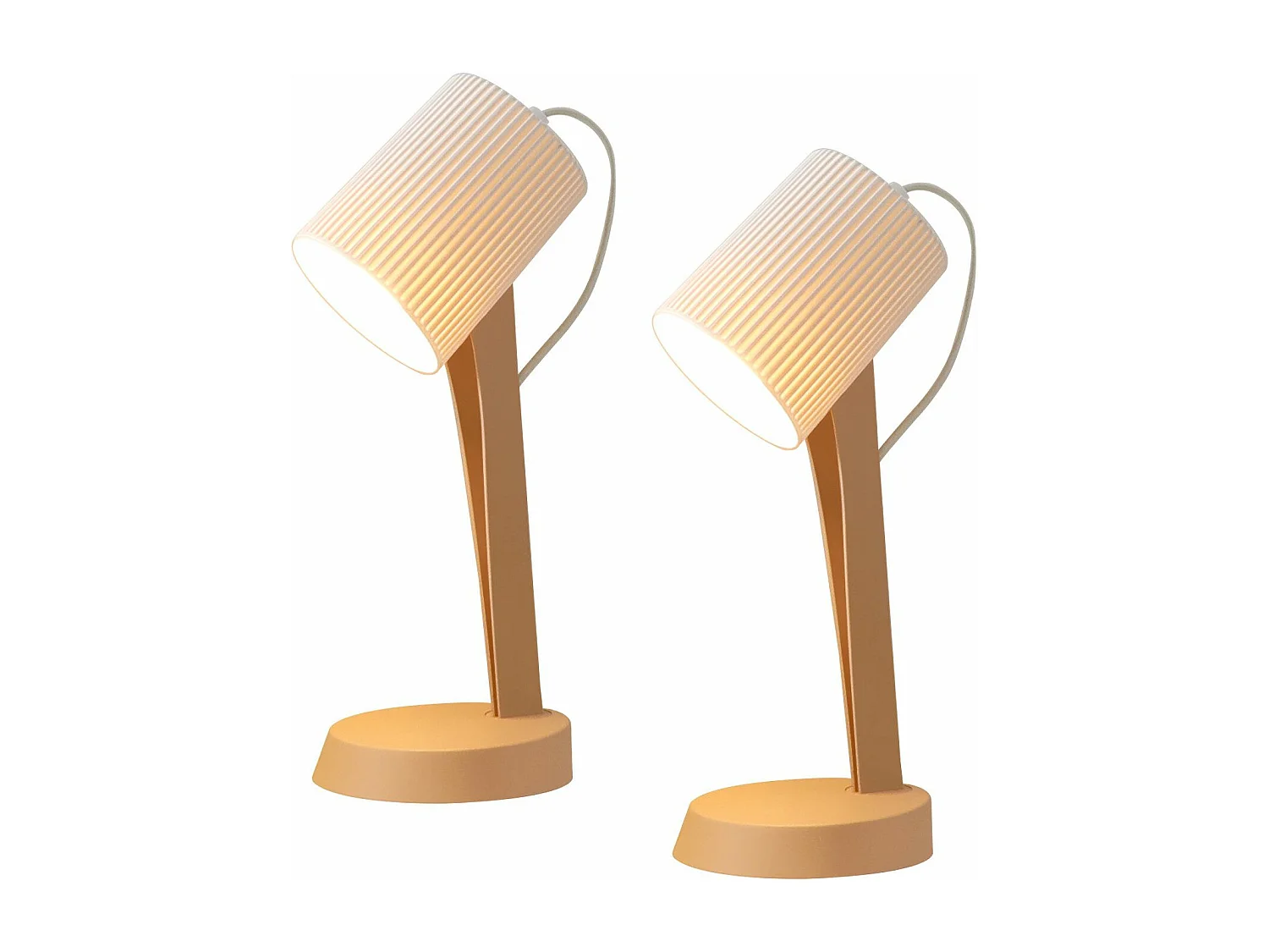 NETTLIFE Tafellamp Woonkamer Bedlamp met Kabel 37,4 cm Set van 2 Kleine Lampen E14 Moderne Bruine Tafellampen