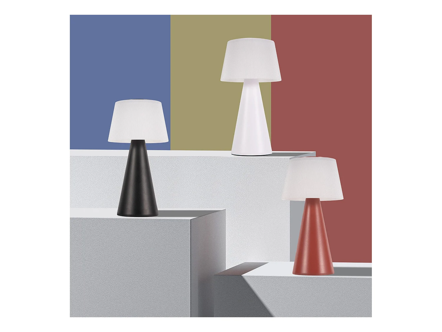 NETTLIFE Lampe de table à piles, lampe de chevet LED - 3600mhA sans fil, lampe tactile à intensité variable avec batterie rechargeable USB noire