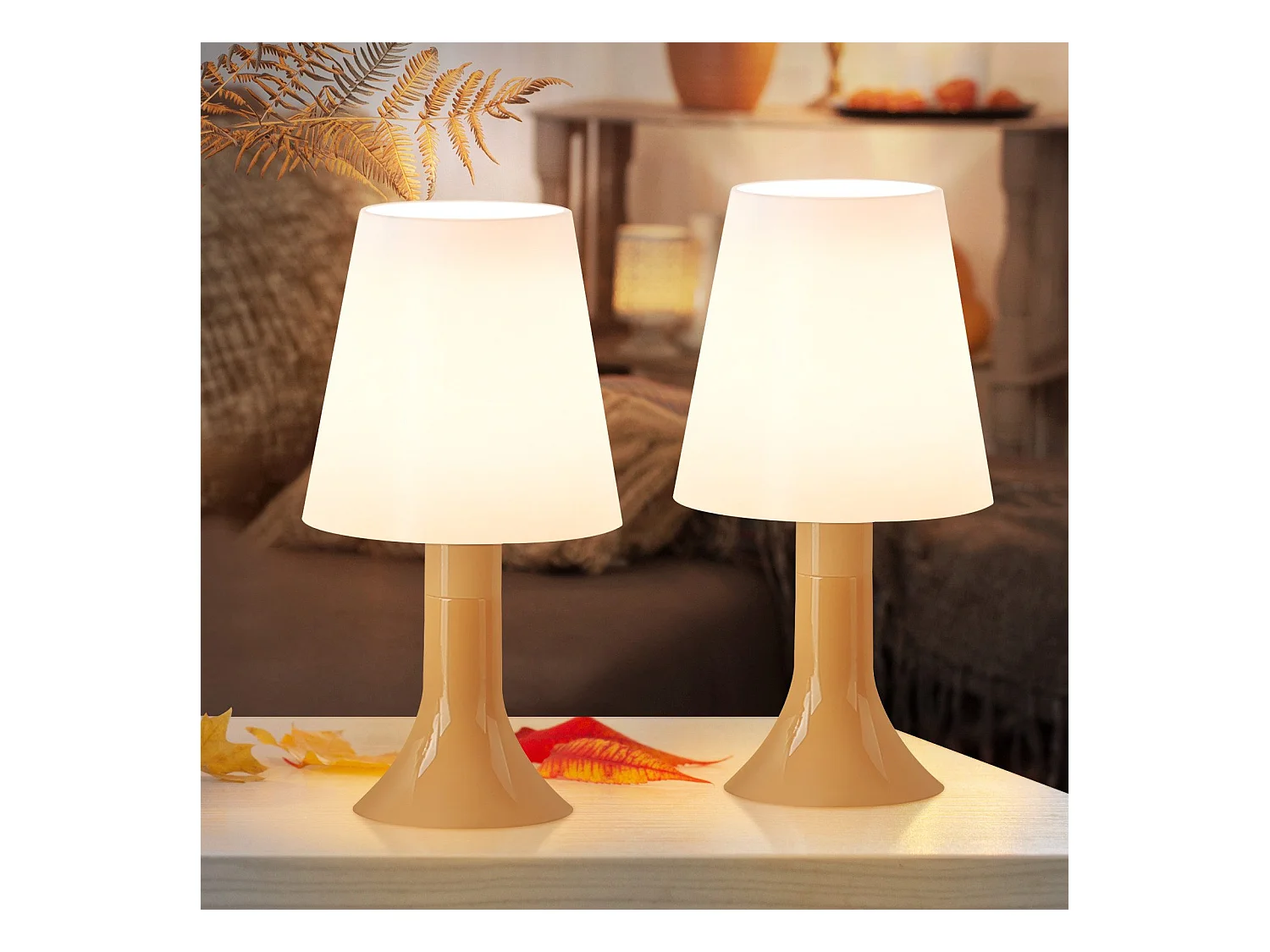 NETTLIFE Lampe de table salon lampe de chevet avec câble lampe de table lot de 2 petites lampes E14 lampes de table modernes