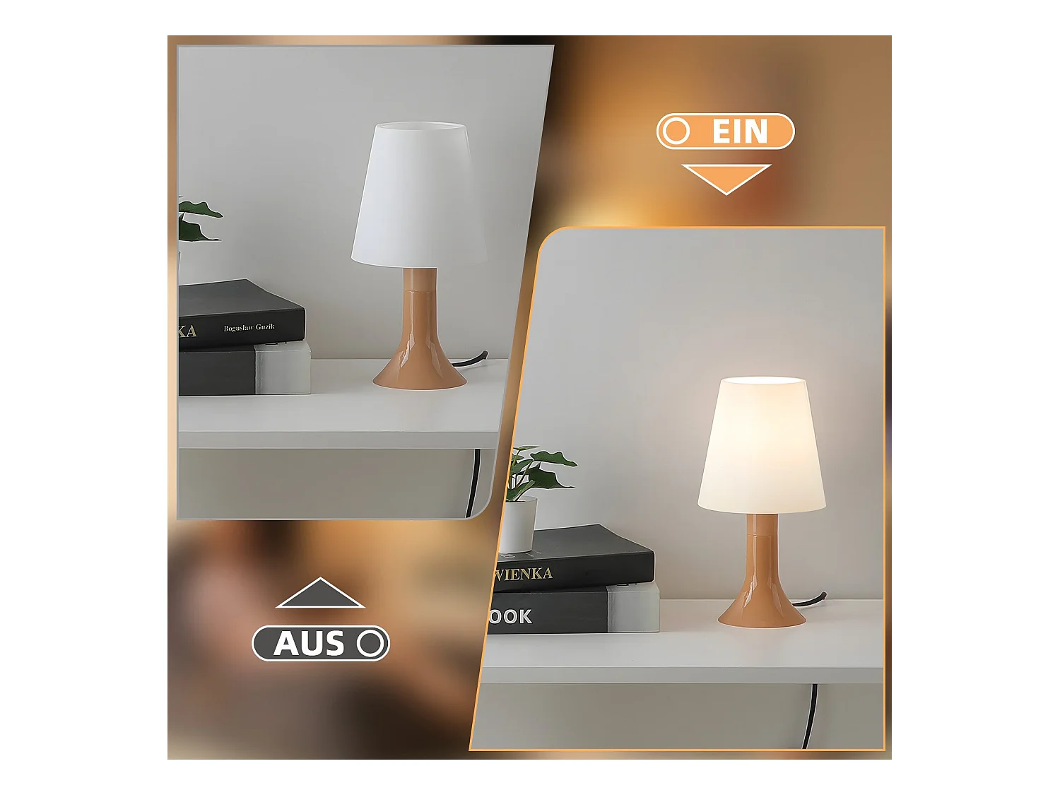 NETTLIFE Lampe de table salon lampe de chevet avec câble lampe de table lot de 2 petites lampes E14 lampes de table modernes