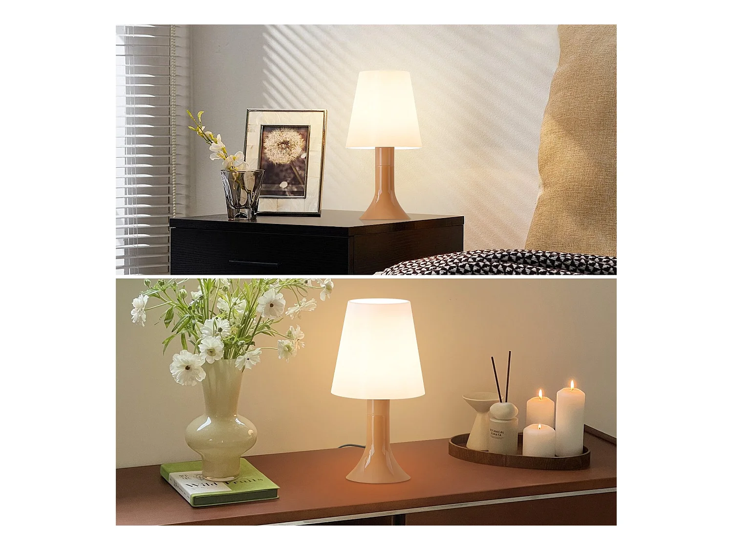 NETTLIFE Lampe de table salon lampe de chevet avec câble lampe de table lot de 2 petites lampes E14 lampes de table modernes