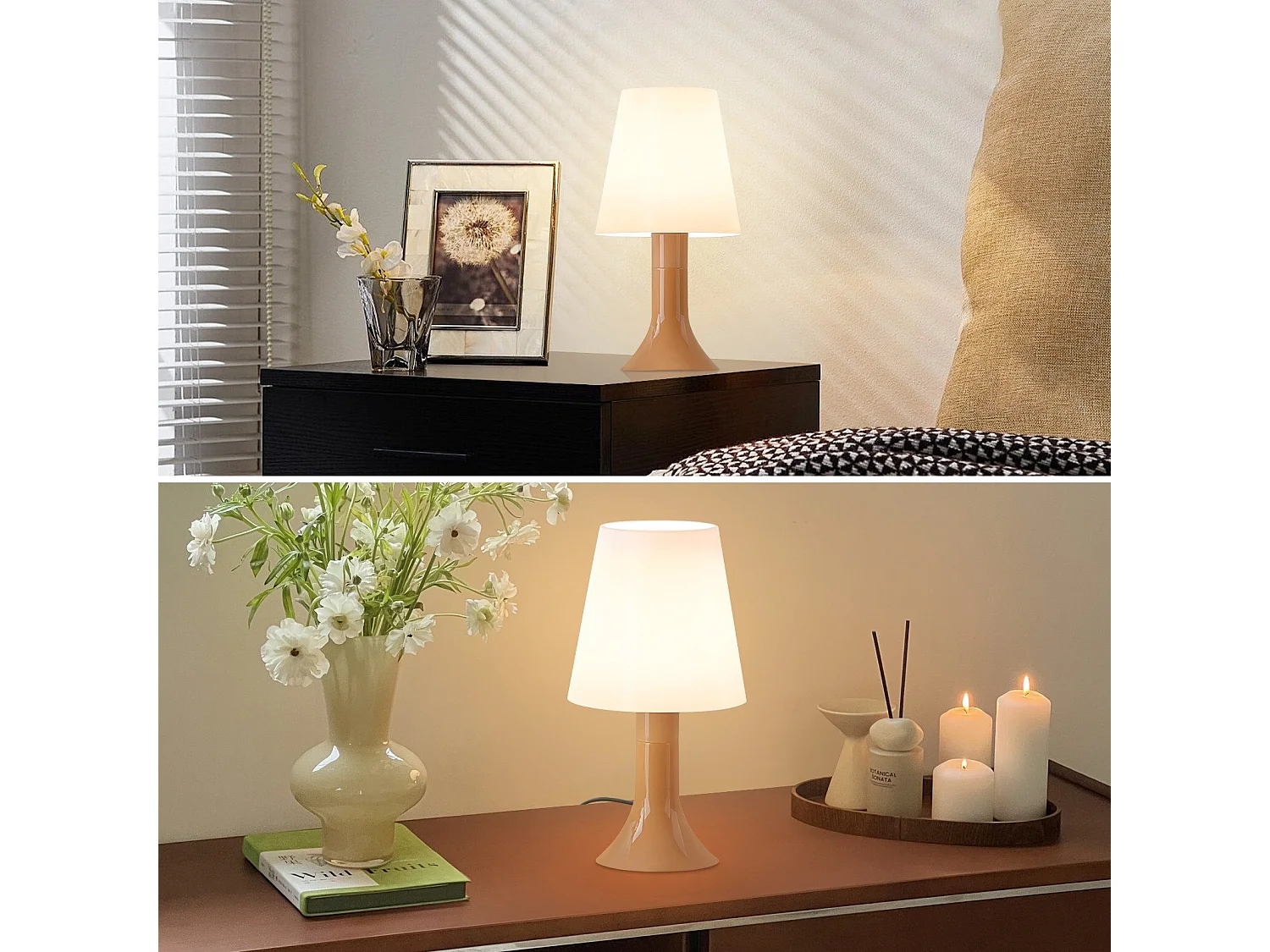 NETTLIFE Tischleuchte Wohnzimmer Nachttischlampe mit Kabel Tischlampe 2er Set kleine Lampen E14 moderne Tischlampen