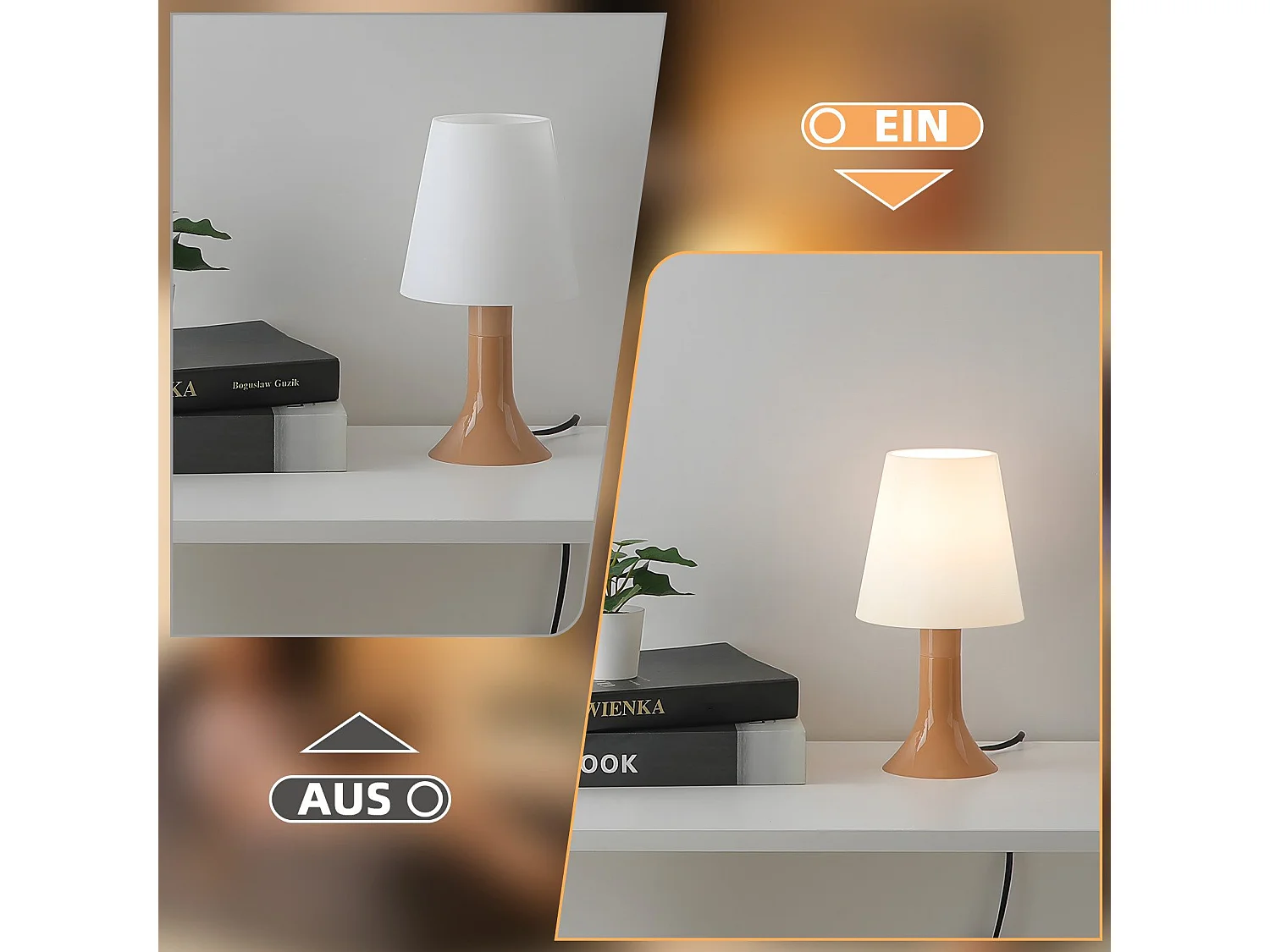 NETTLIFE Lampe de table salon lampe de chevet avec câble lampe de table lot de 2 petites lampes E14 lampes de table modernes