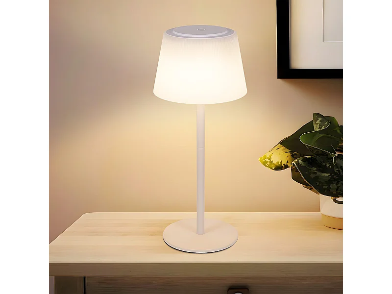 NETTLIFE Lampe de chevet sans fil à LED, tactile, à intensité variable, rechargeable par USB, blanche, 3 600 mAH.