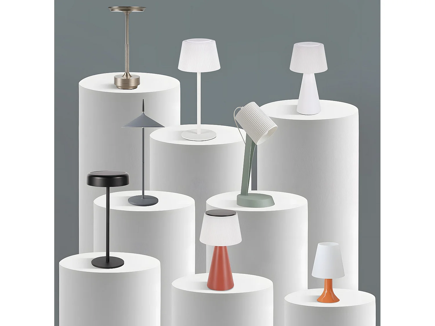 NETTLIFE Lampe de chevet sans fil à LED, tactile, à intensité variable, rechargeable par USB, blanche, 3 600 mAH.