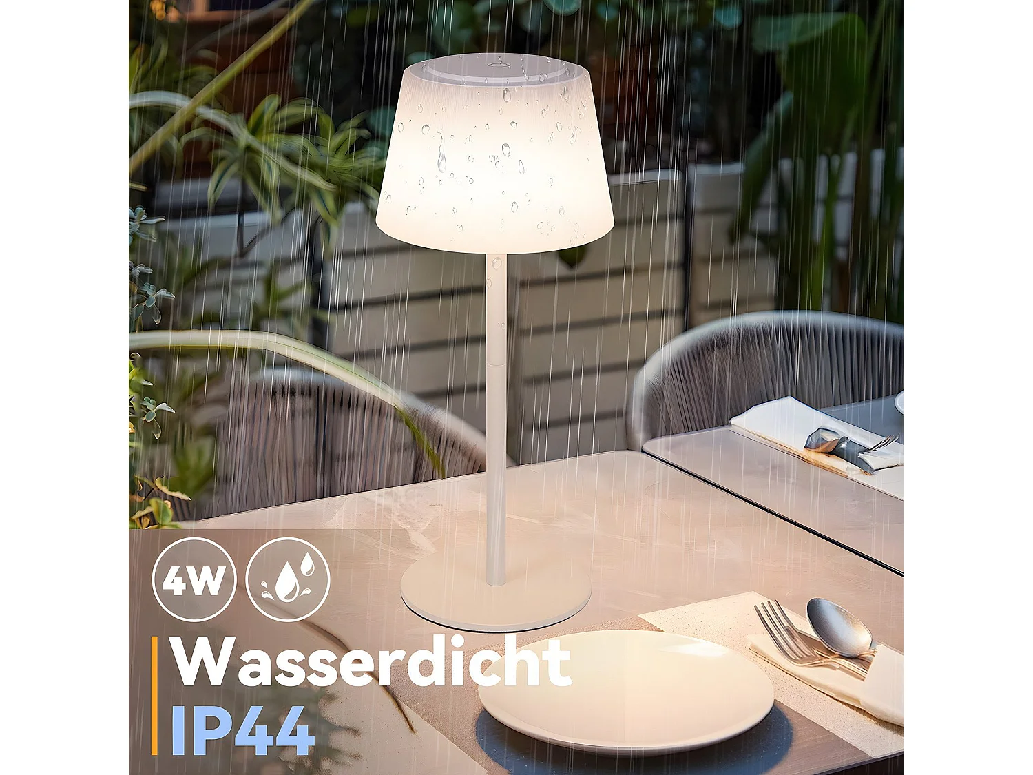 NETTLIFE Draadloze LED-bedlamp, Touch, Dimbaar, Oplaadbaar via USB, Wit, 3600 mAh.