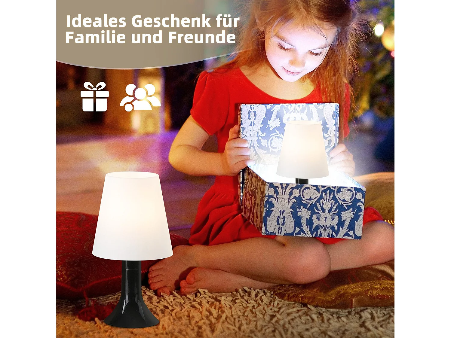 NETTLIFE Lampe de table de salon lampe de chevet avec câble lot de 2 petites lampes E14 lampes de table modernes