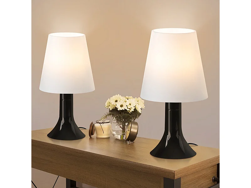 NETTLIFE Woonkamer Tafellamp Bedlamp met Kabel Set van 2 Kleine Lampen E14 Moderne Tafellampen