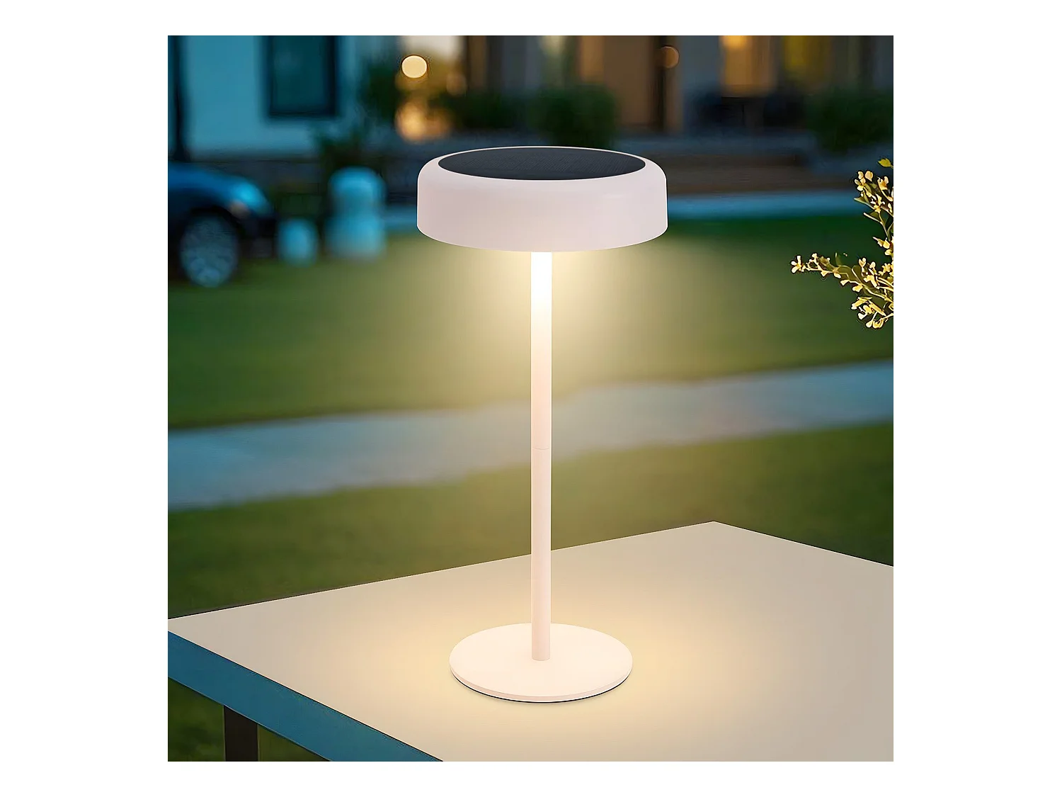 NETTLIFE Lampe de table solaire à batterie lampe de chevet LED sans fil 3600mhA rechargeable tactile dimmable blanche avec batterie USB