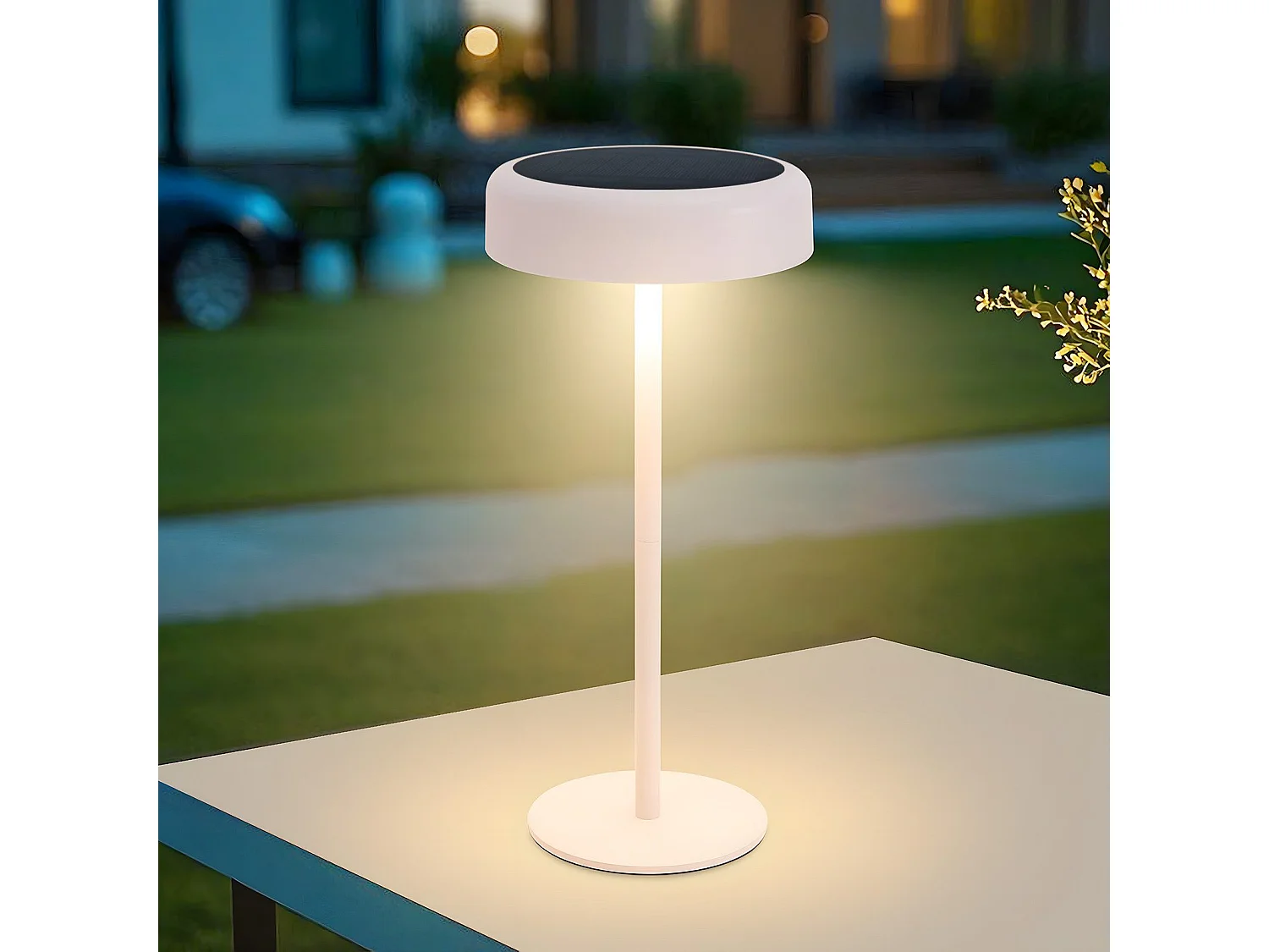 NETTLIFE Lampe de table solaire à batterie lampe de chevet LED sans fil 3600mhA rechargeable tactile dimmable blanche avec batterie USB