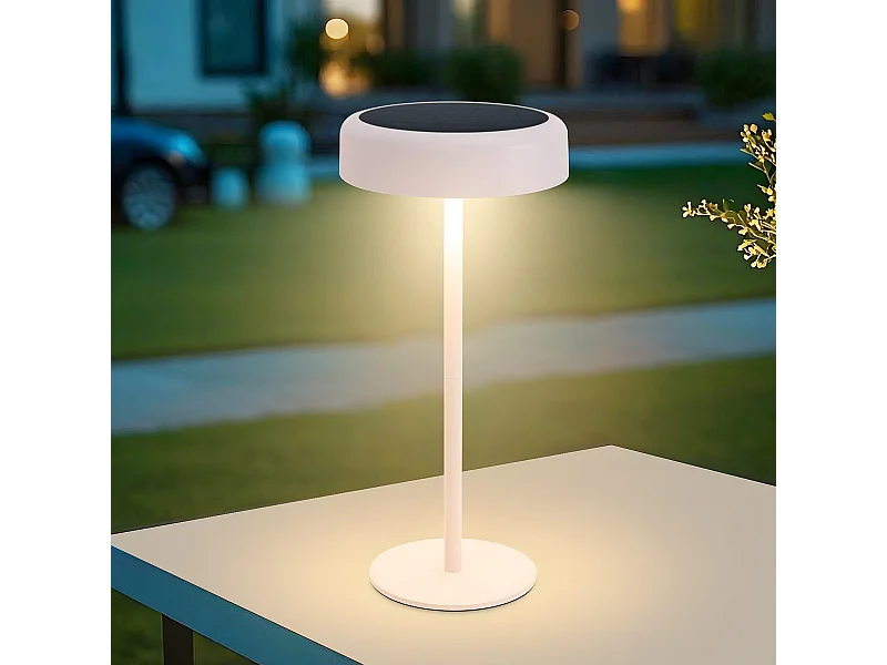 NETTLIFE Lampe de table solaire à batterie lampe de chevet LED sans fil 3600mhA rechargeable tactile dimmable blanche avec batterie USB