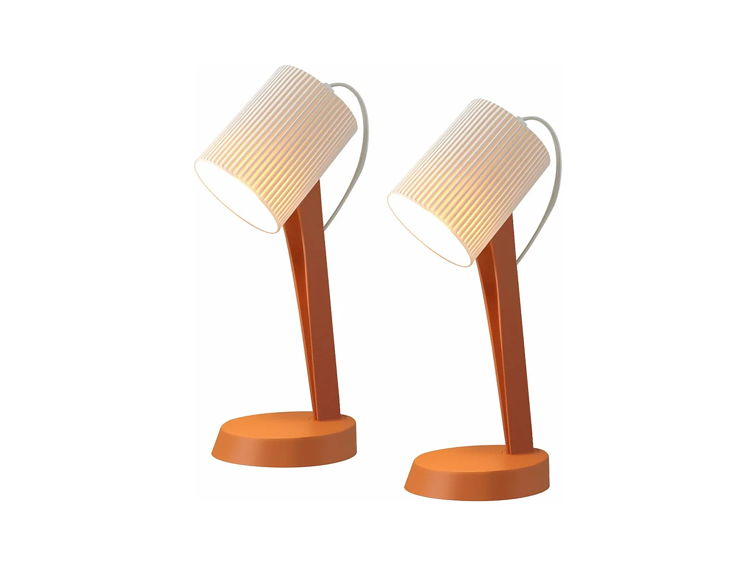 NETTLIFE Lampa stołowa do salonu Lampka nocna z kablem - Zestaw 2 małych pomarańczowych lamp E14 Nowoczesne lampy stołowe