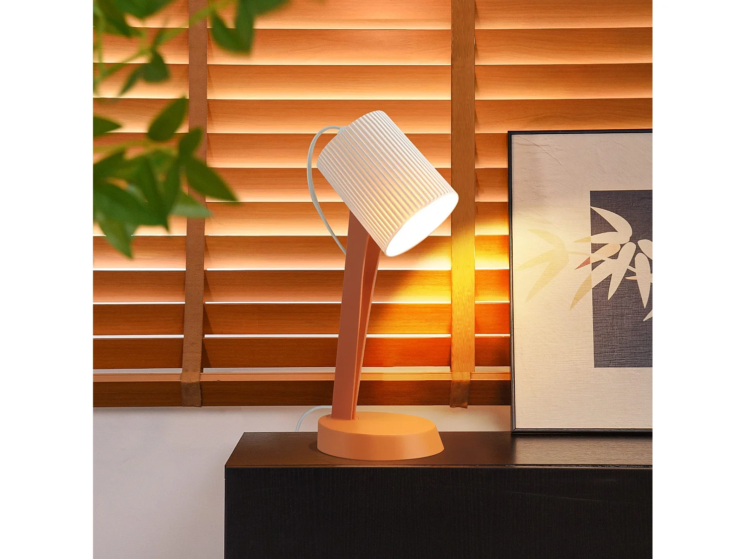 NETTLIFE Lampe de table de salon lampe de chevet avec câble - lampe de table lot de 2 petites lampes orange E14 lampes de table modernes