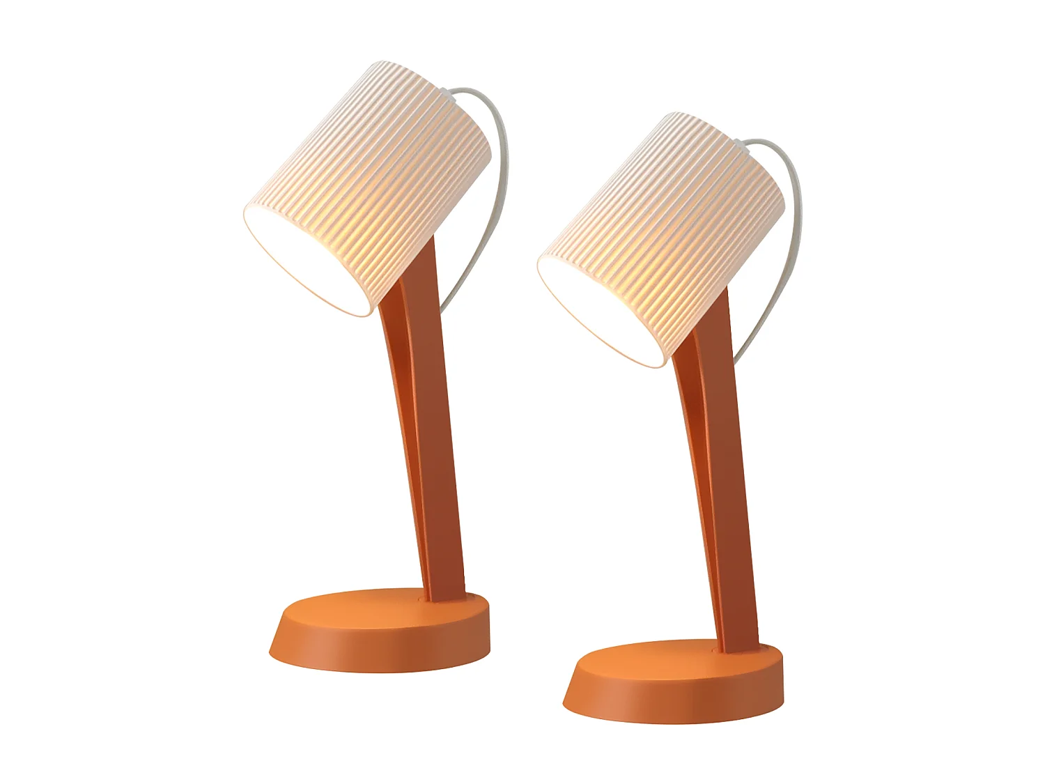 NETTLIFE Lampe de table de salon lampe de chevet avec câble - lampe de table lot de 2 petites lampes orange E14 lampes de table modernes