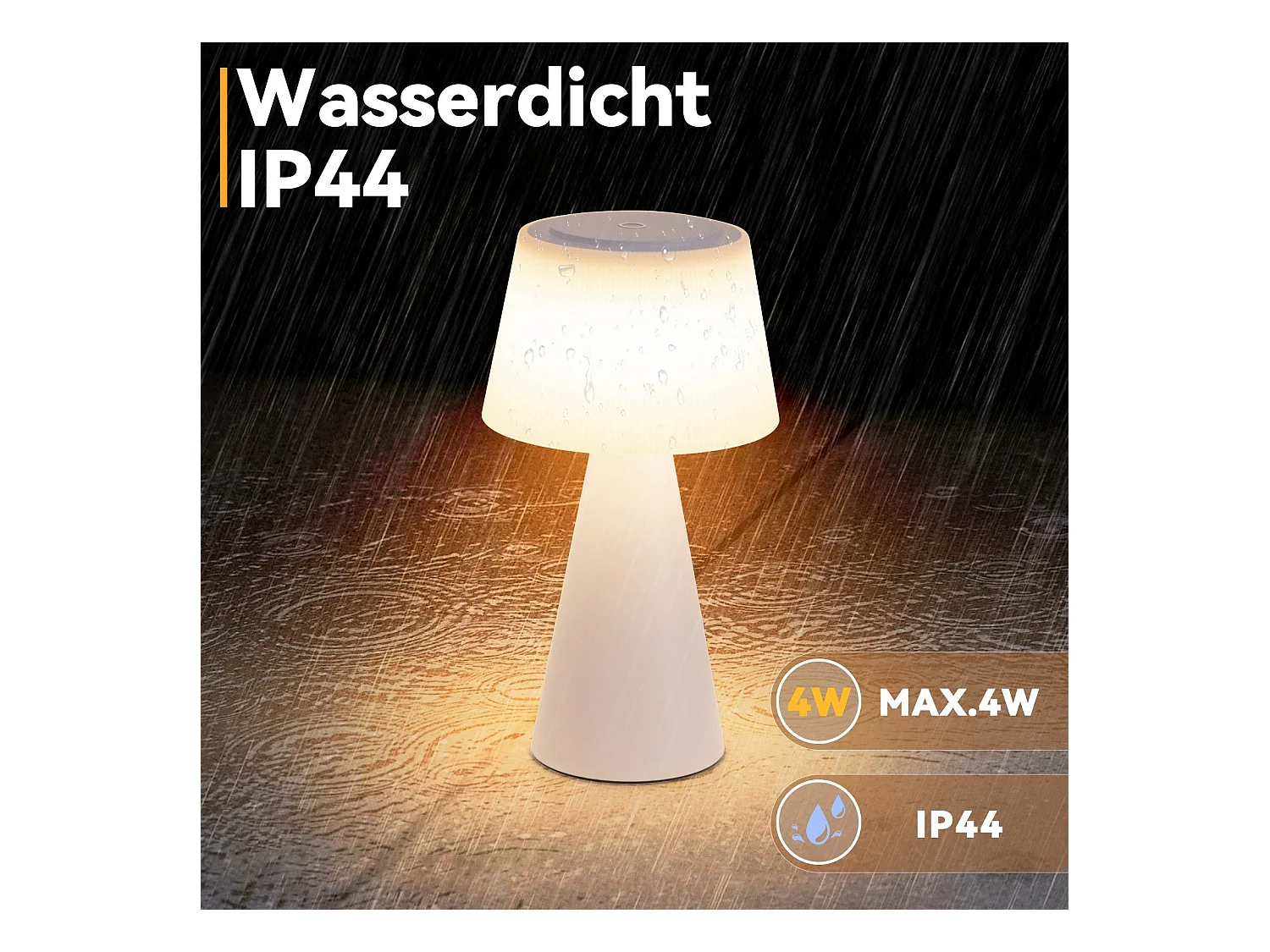 NETTLIFE Lampe de table à piles, lampe de chevet LED - 3600mhA sans fil, lampe tactile à intensité variable avec batterie rechargeable USB blanche