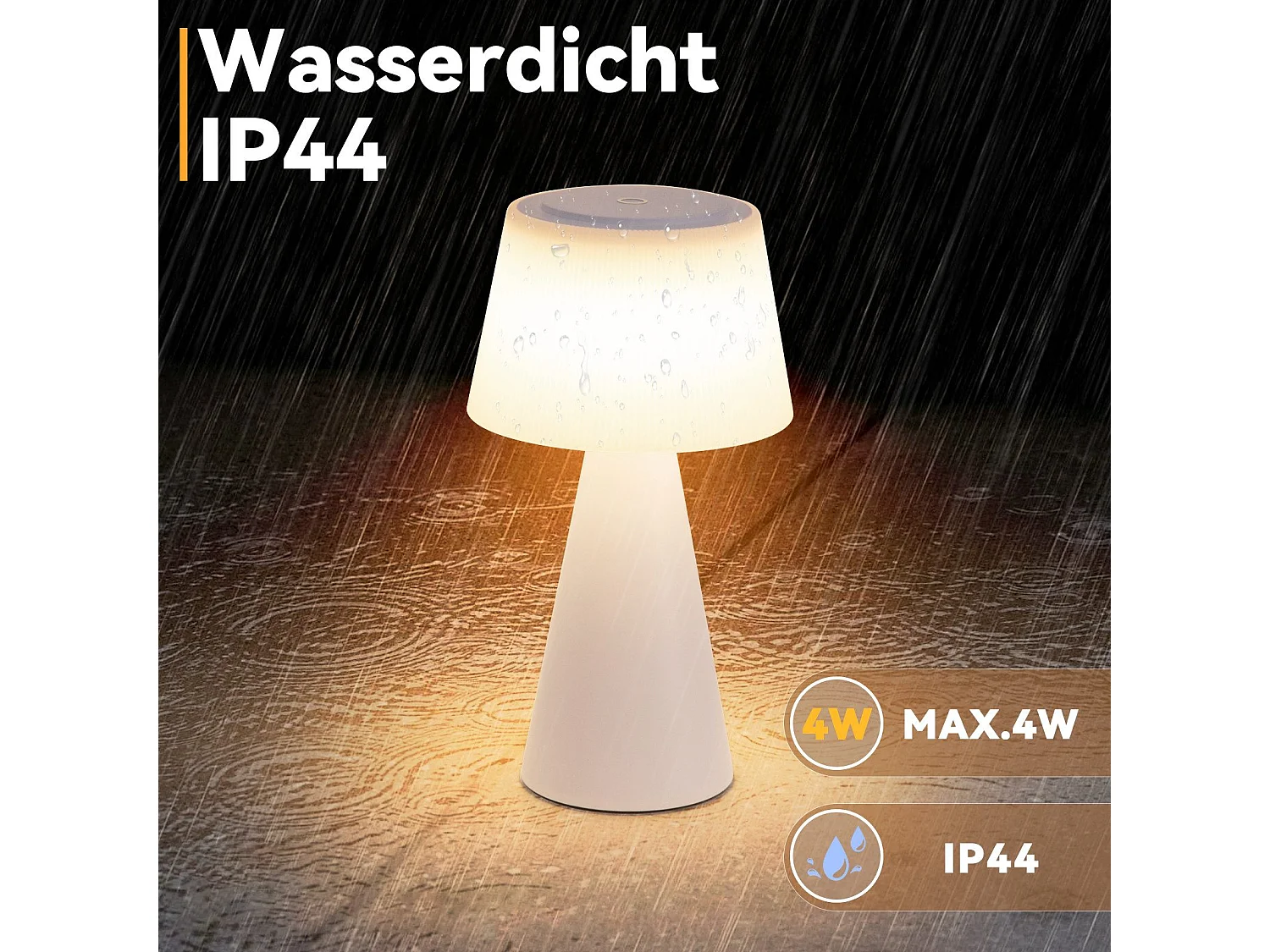 NETTLIFE Lampe de table à piles, lampe de chevet LED - 3600mhA sans fil, lampe tactile à intensité variable avec batterie rechargeable USB blanche