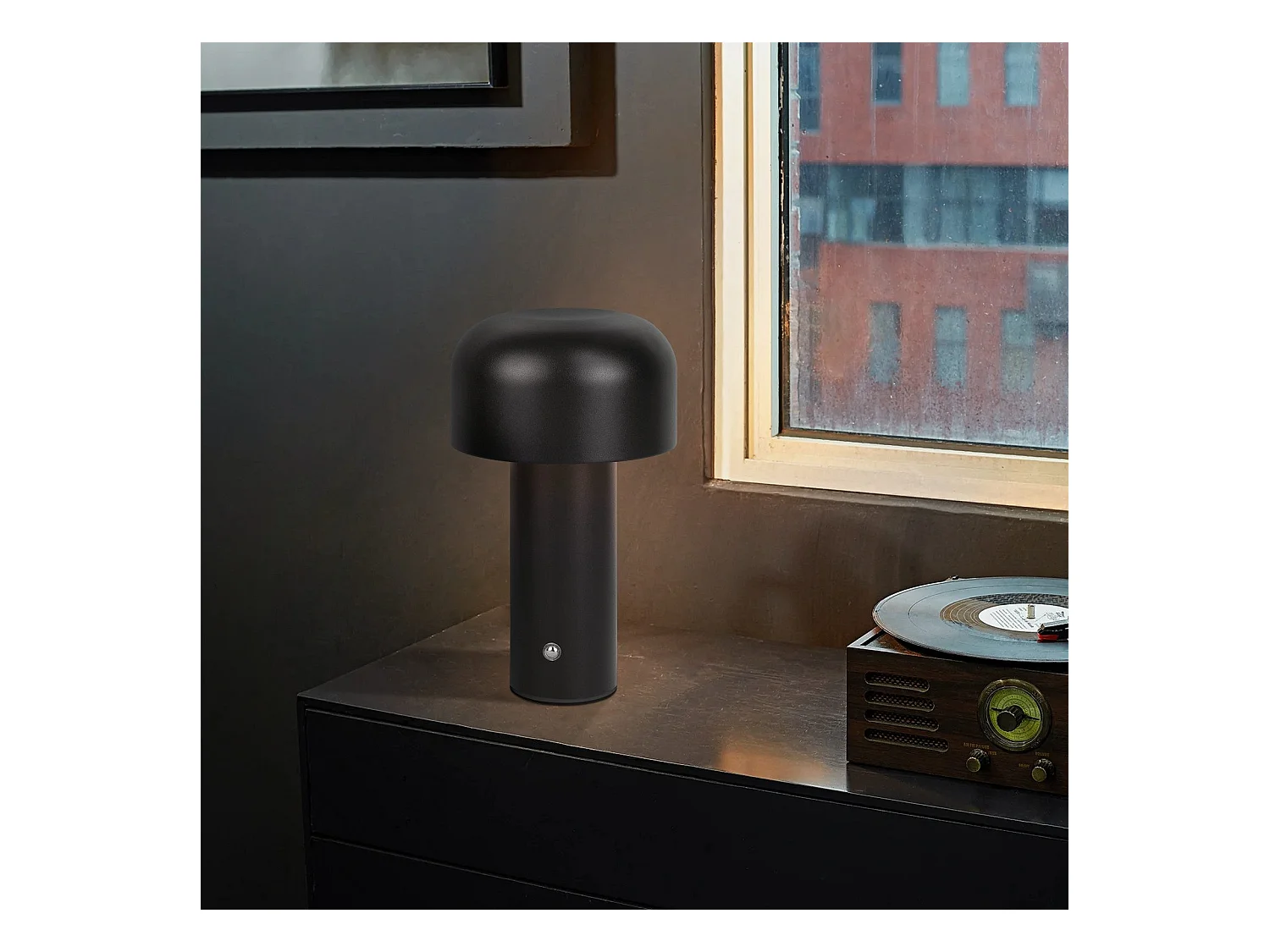 NETTLIFE 2W ściemnialna, zasilana bateryjnie, bezprzewodowa lampa stołowa LED do sypialni, mała lampa w kształcie grzybka