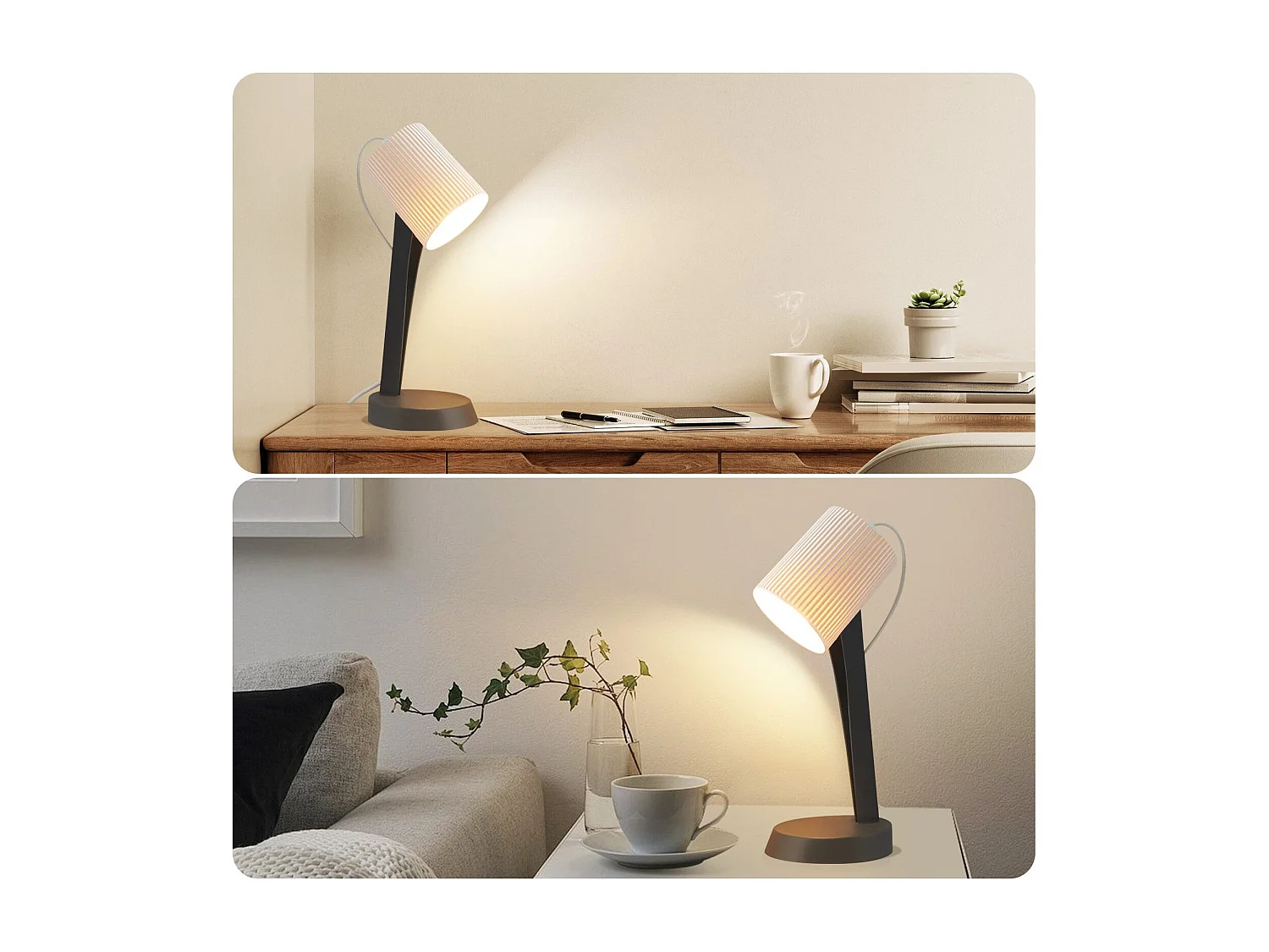 NETTLIFE Lampe de chevet, lampe de table de salon avec câble - lot de 2 petites lampes de table E14 modernes