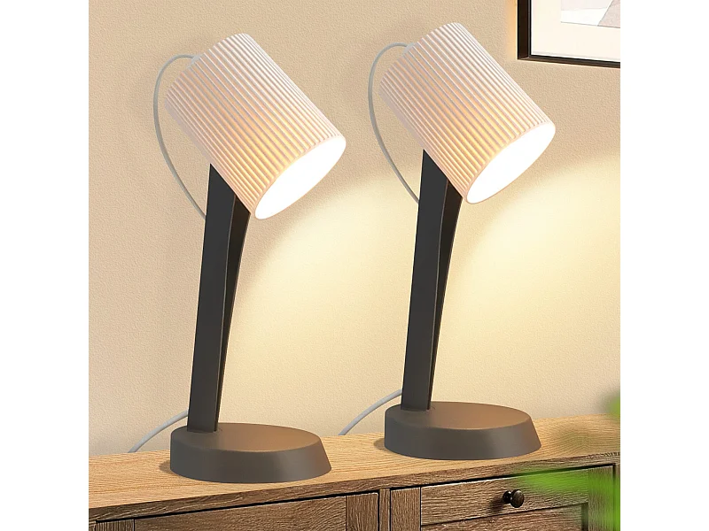 NETTLIFE Bedlamp, Woonkamer Tafellamp met Kabel - Set van 2 Moderne Kleine E14 Tafellampen