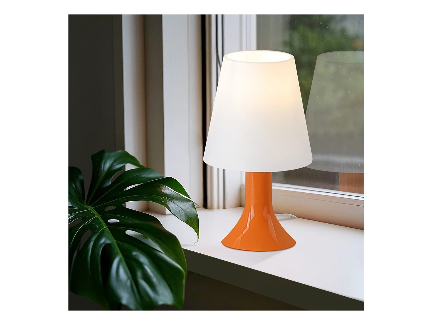 NETTLIFE Lampka nocna do salonu z kablem - zestaw 2 małych lamp stołowych E14 nowoczesny pomarańczowy