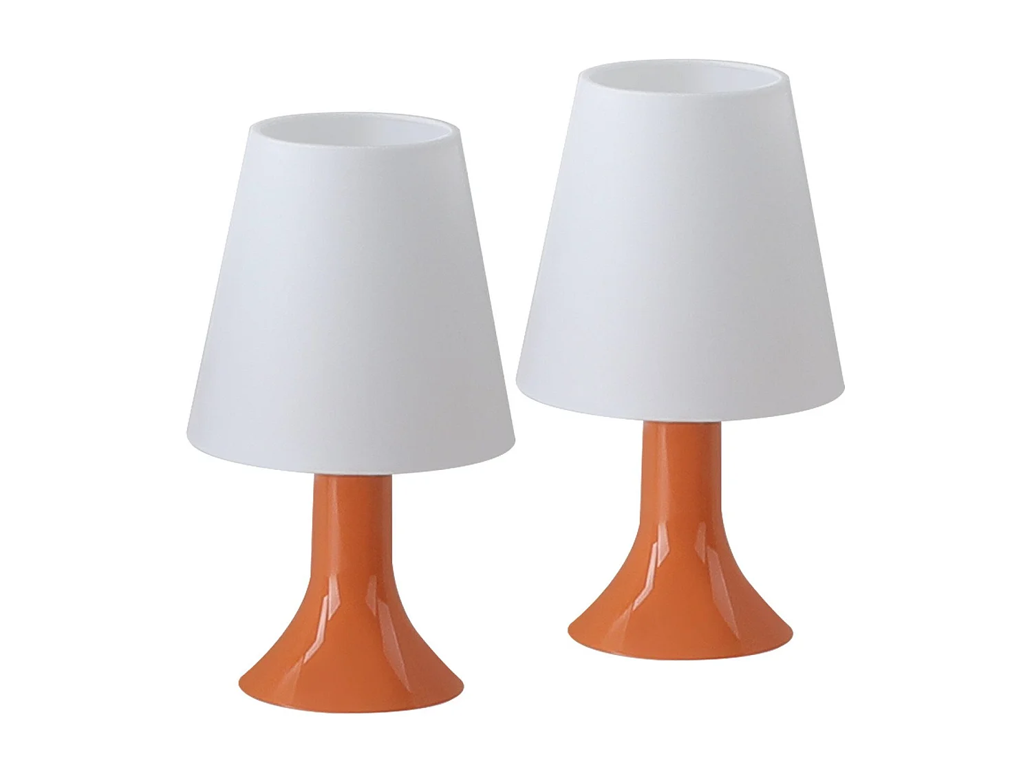 NETTLIFE Lampe de chevet lampe de table de salon avec câble - lampe de table lot de 2 petites lampes E14 orange moderne