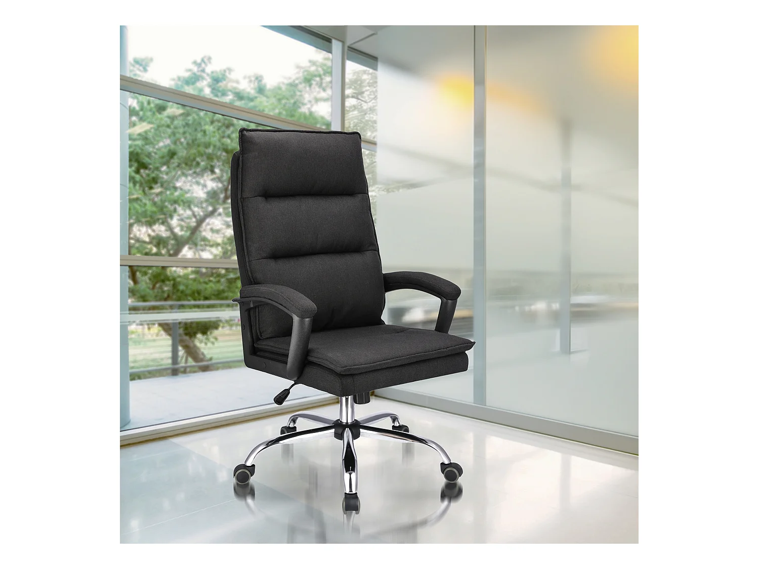 Chaise de bureau ESPO tissu noir