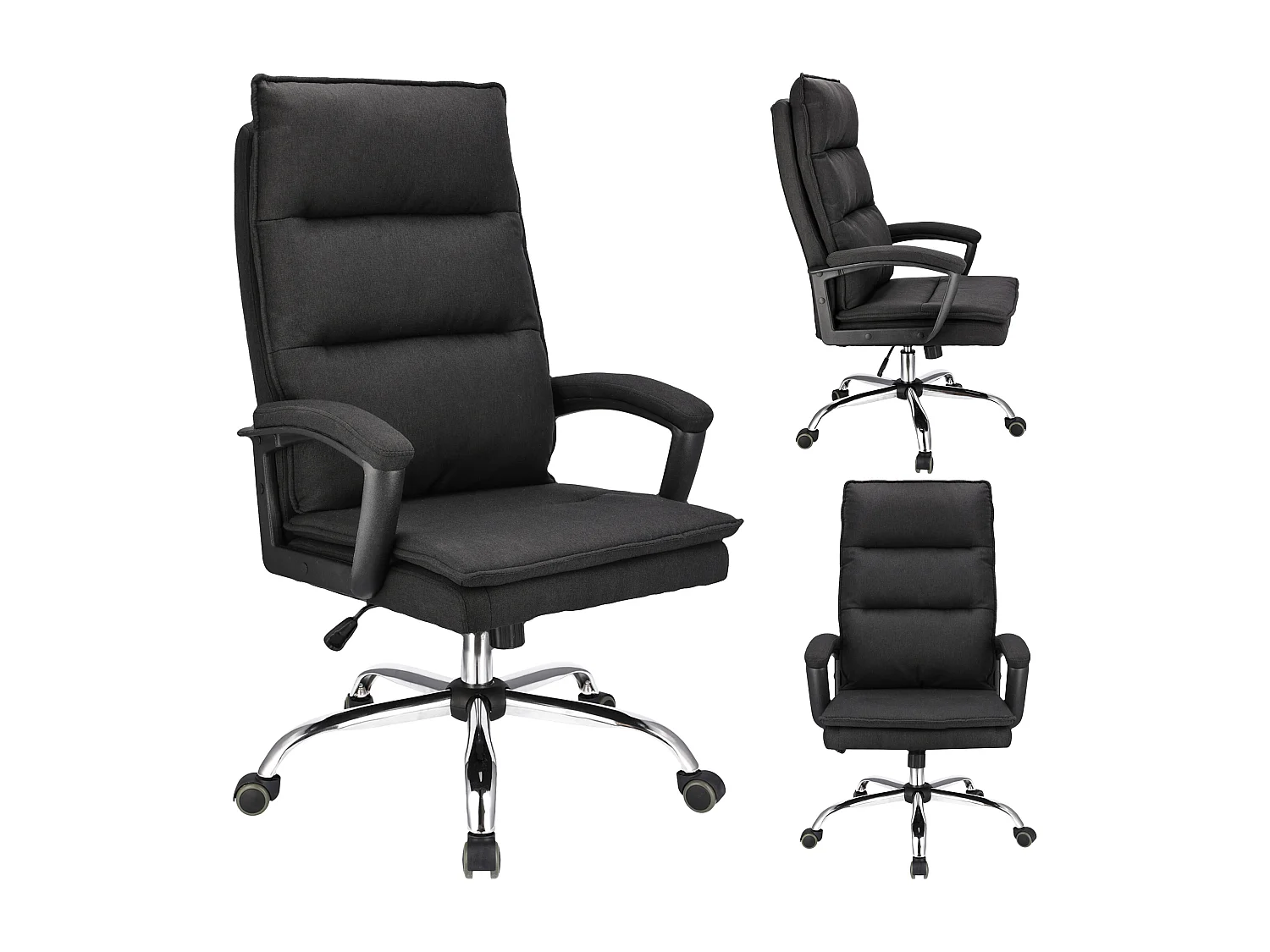 Chaise de bureau ESPO tissu noir