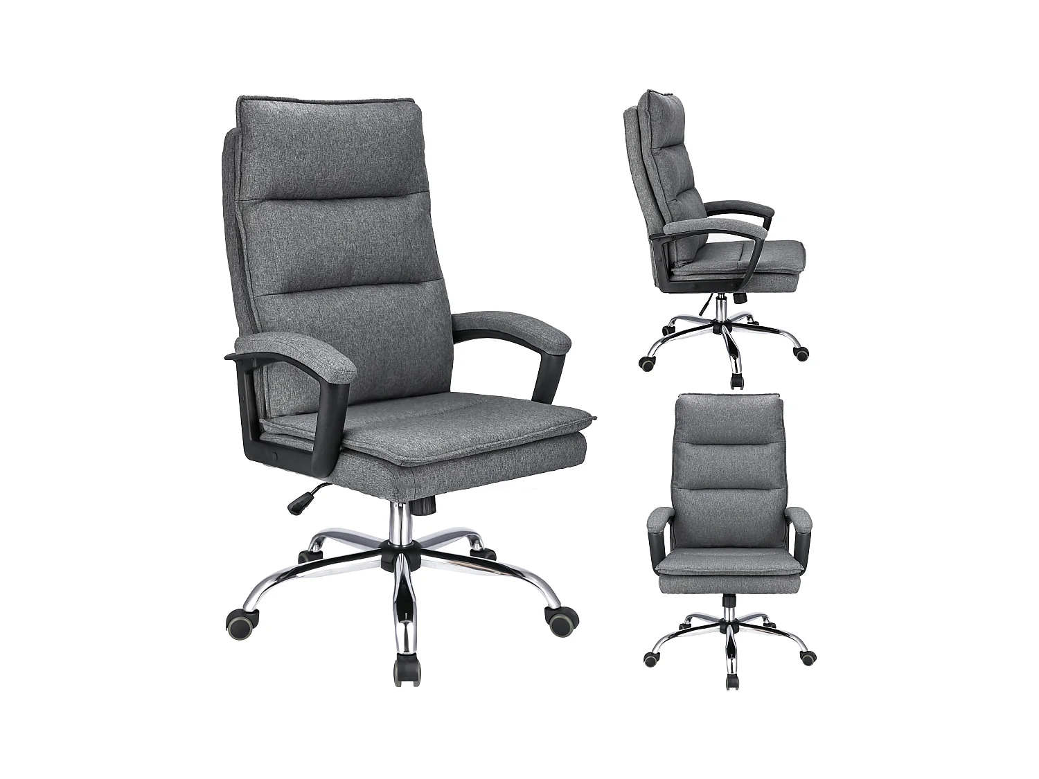 Fauteuil de bureau ESPO tissu gris foncé