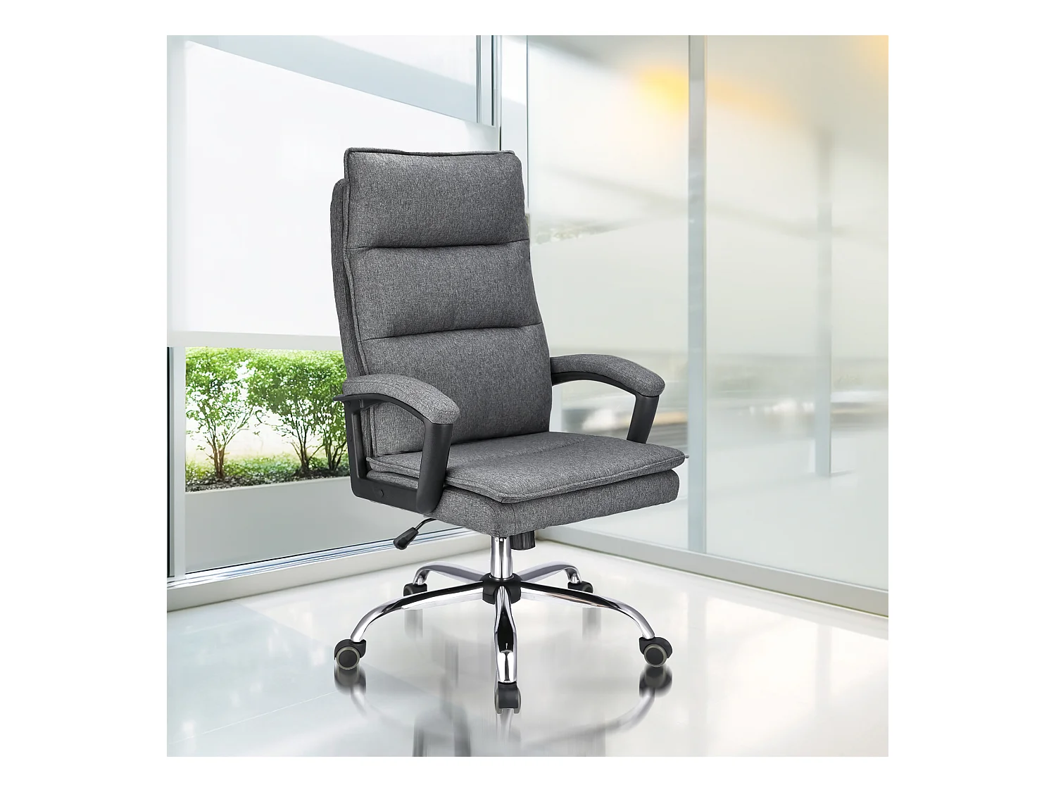 Fauteuil de bureau ESPO tissu gris foncé